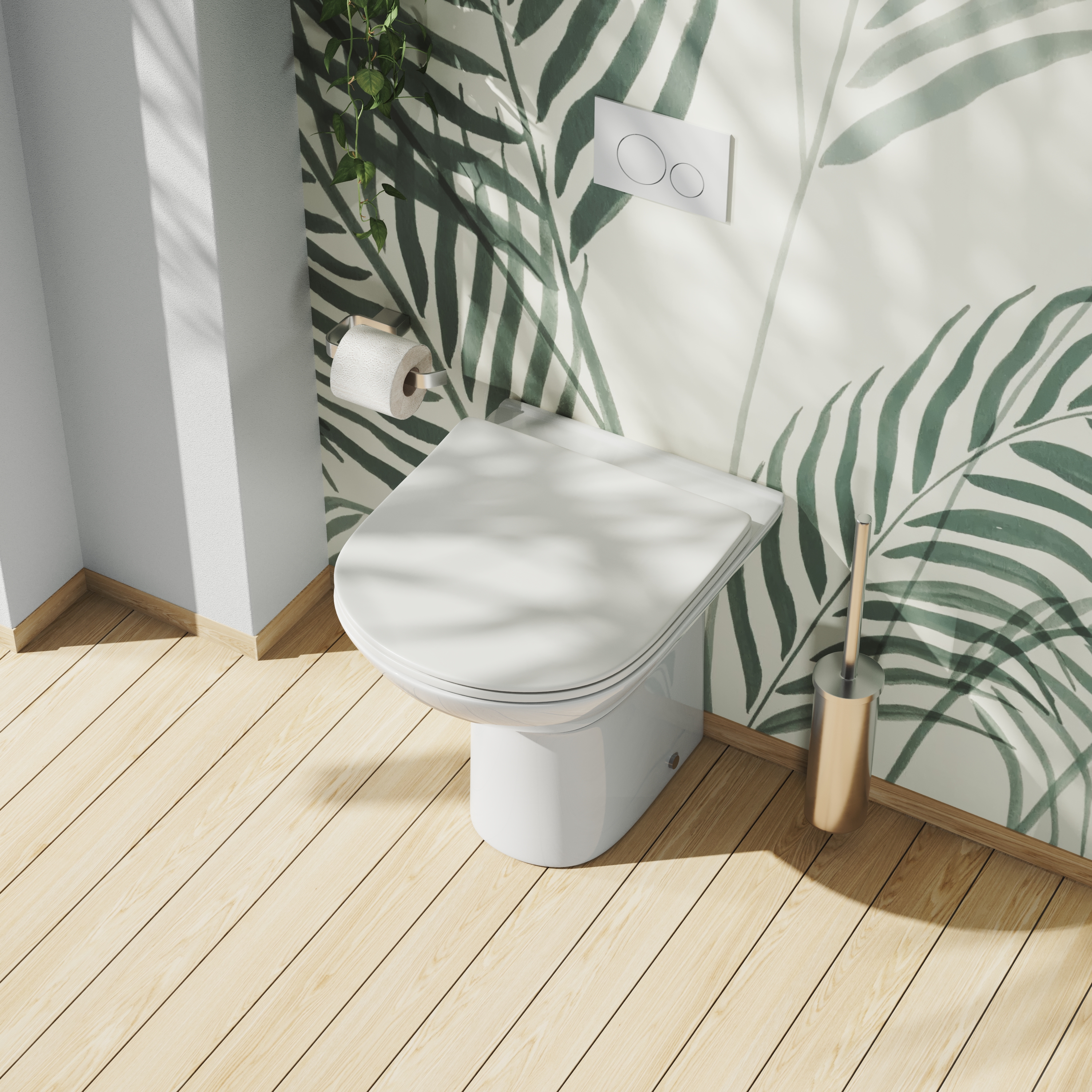 Harbour Identity Comfort Height Rimless Back to Wall Toilet & Soft Close Seat