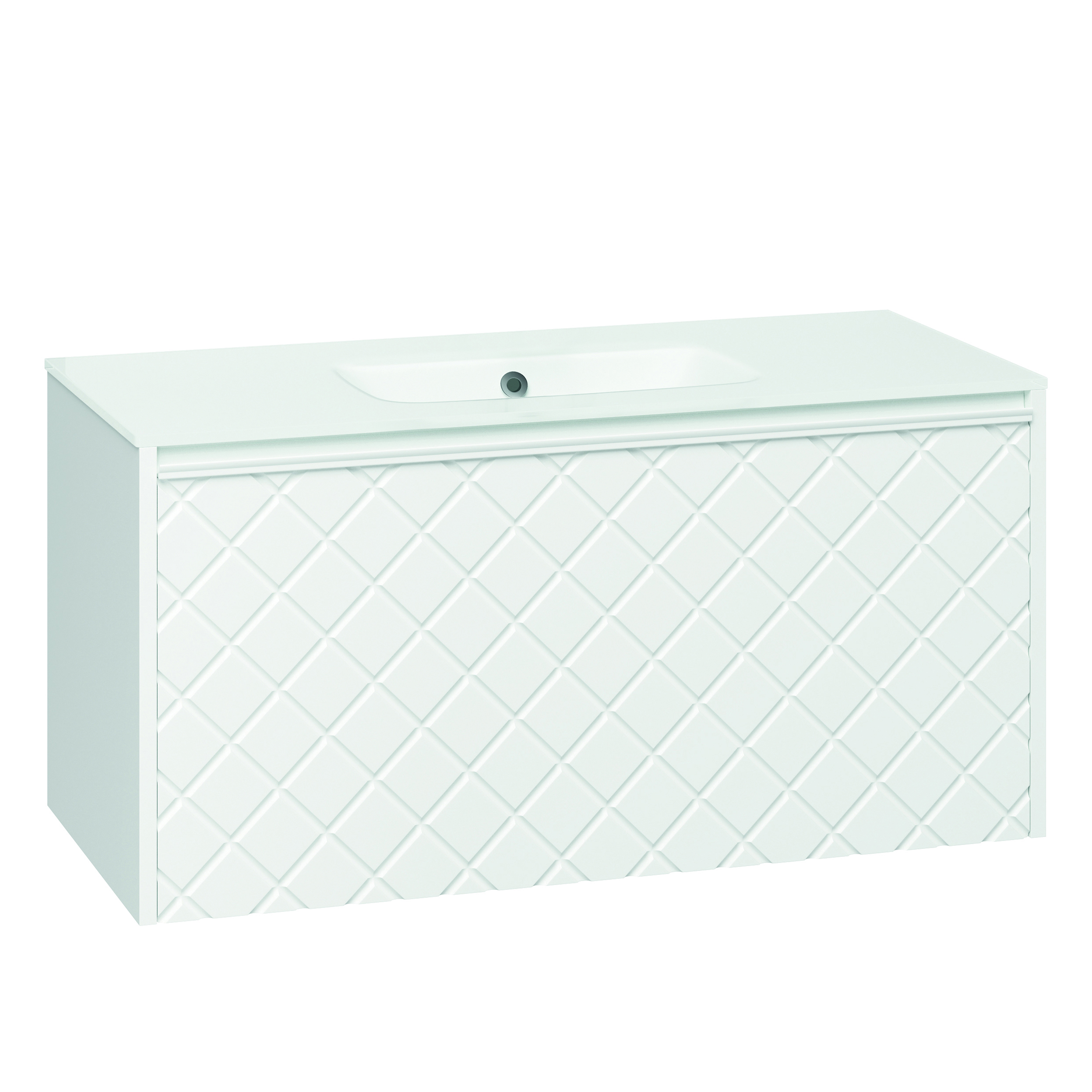 Crosswater Vergo 1000mm Wall Hung Single Crosshatch Drawer Vanity Unit & Basin Options