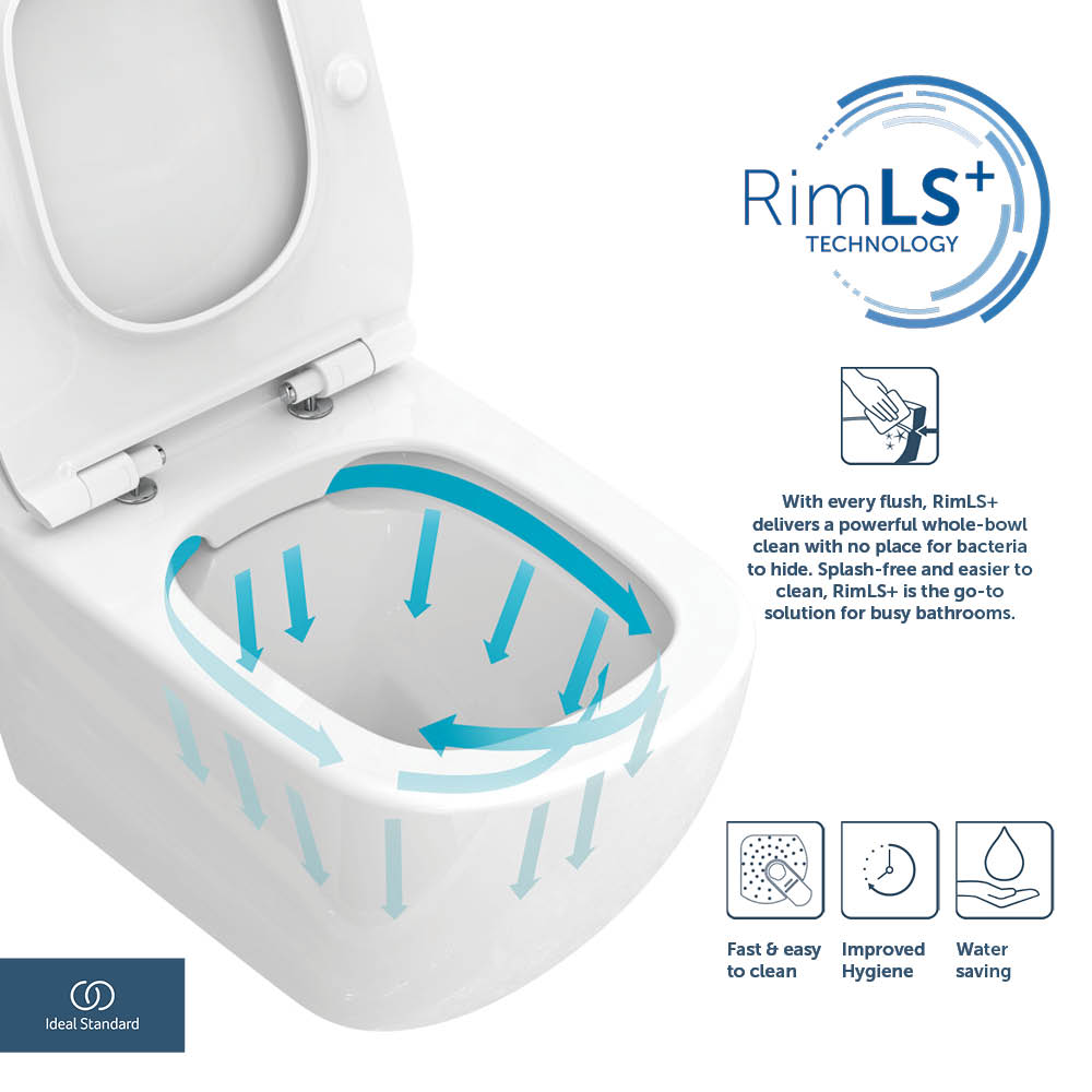 Ideal Standard i.life A Back To Wall Rimless Toilet with Soft Close Seat