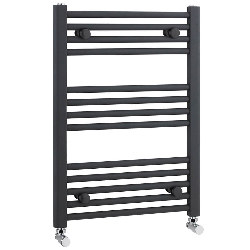 nuie Straight Anthracite Ladder Towel Rails - 700 x 500mm