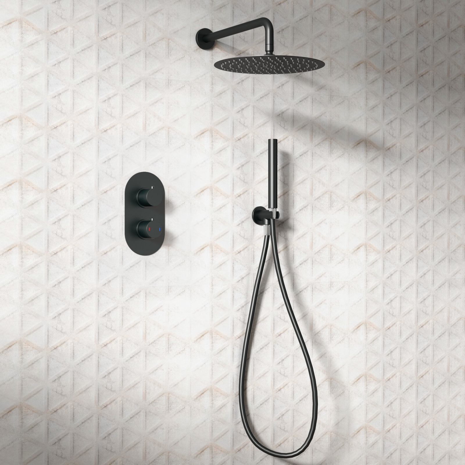Harbour Clarity Matt Black Microphone Shower Handset & Wall Bracket