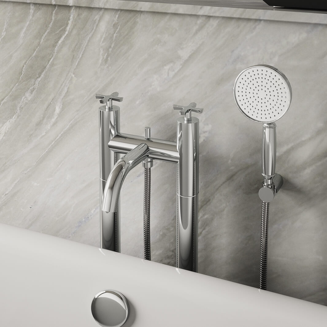 Burlington Riviera Freestanding Bath Shower Mixer & Kit
