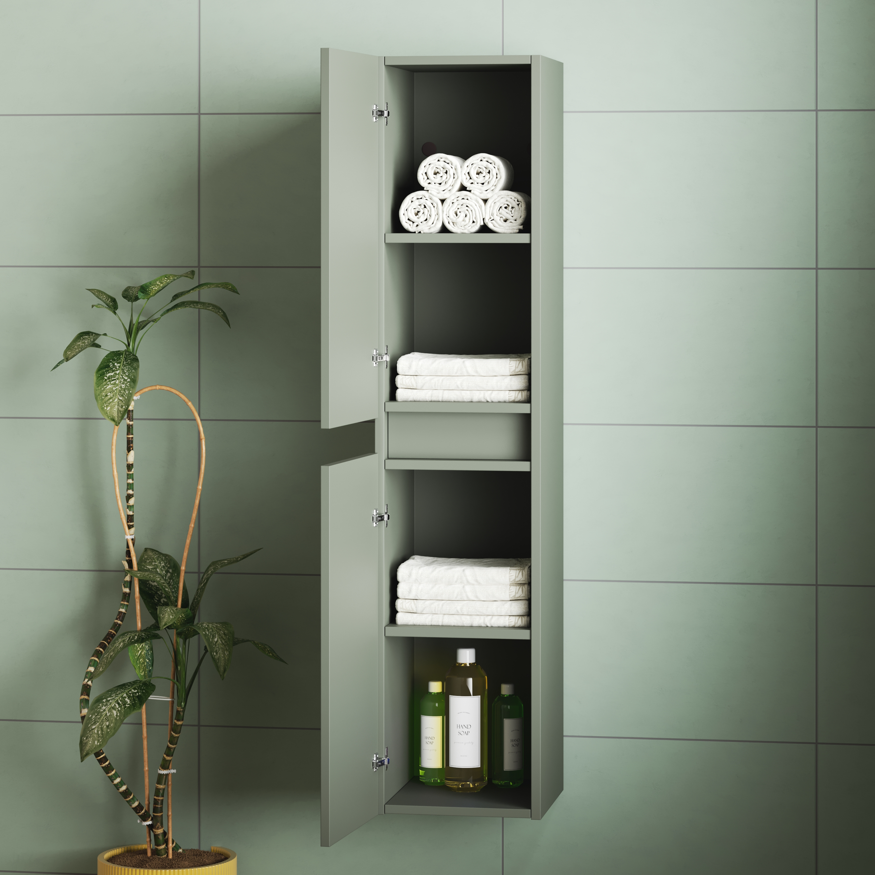 Isla/Freddie 1200mm Wall Mounted Tall Storage Cabinet