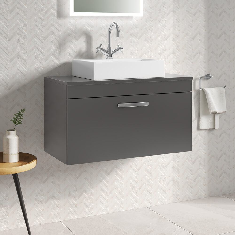 Emily 800mm Wall Mounted 1 Drawer Unit and Countertop