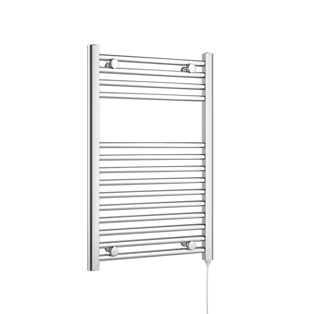 Brenton Apollo Electric Straight Chrome Heated Towel Rail - 22mm - 800 x 500mm