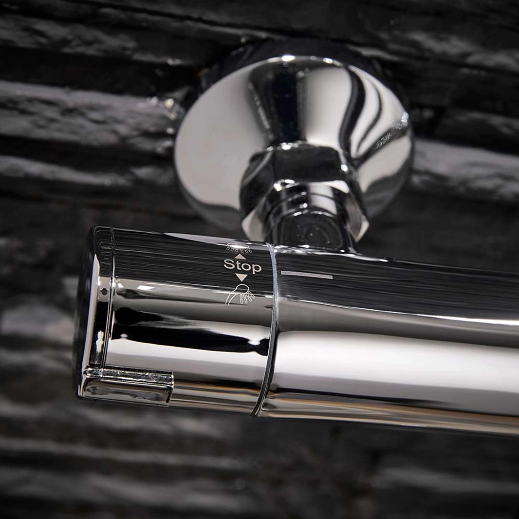 Vellamo Marvel WRAS-Approved Modern Thermostatic Shower Set with Thin Fixed Head