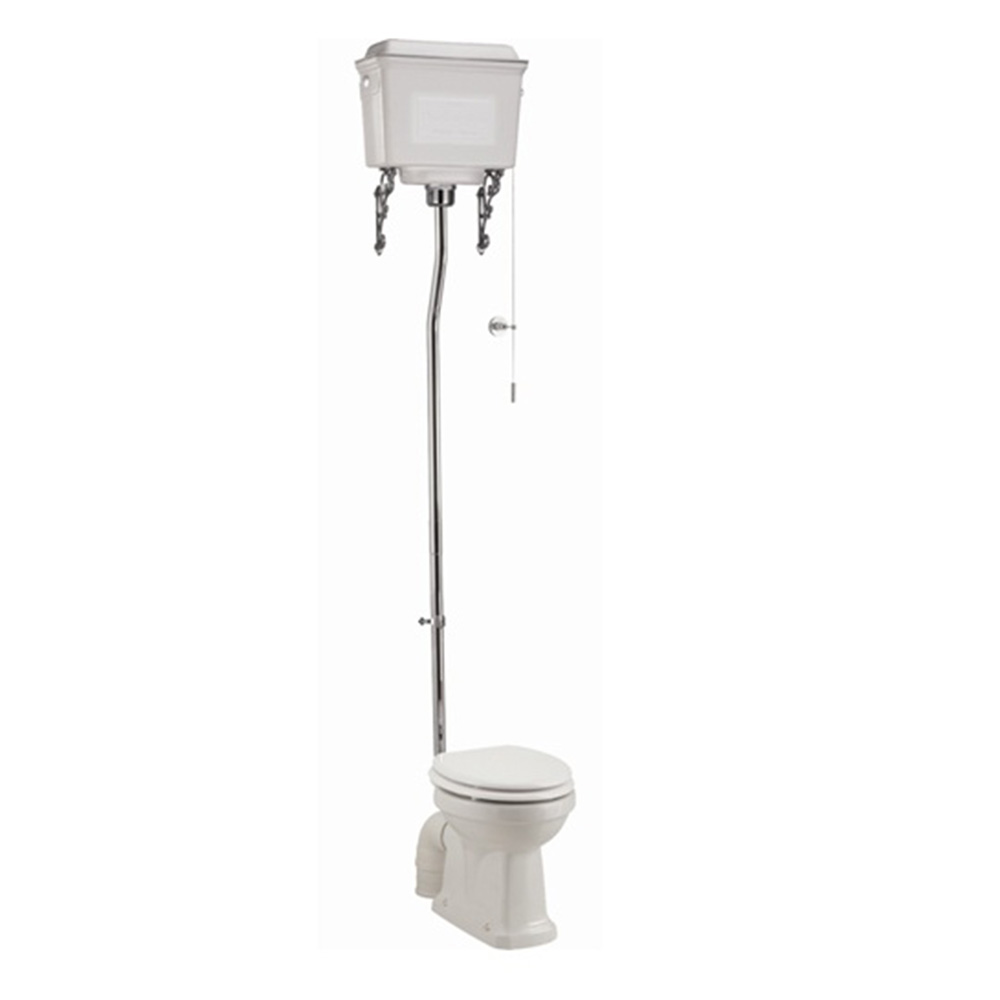 Burlington High Level Toilet with White Aluminium Cistern (Excluding Seat)