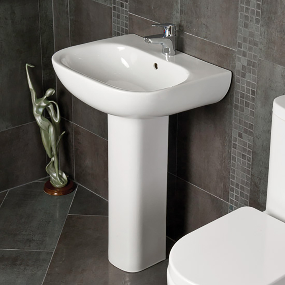 RAK Tonique 450mm 1 Tap Hole Basin & Pedestal
