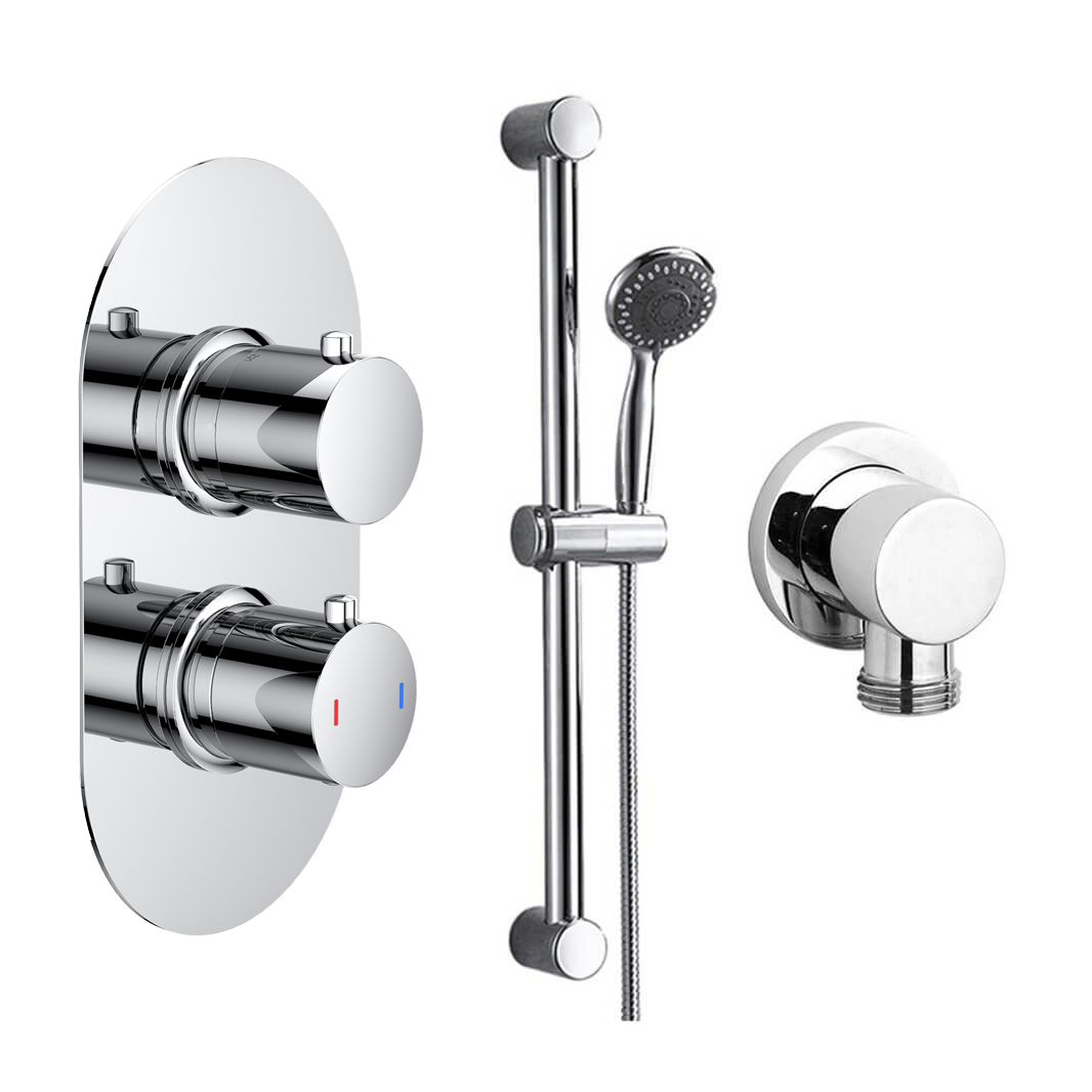 Dahlia Concealed Thermostatic Shower Valve & Slide Rail Kit