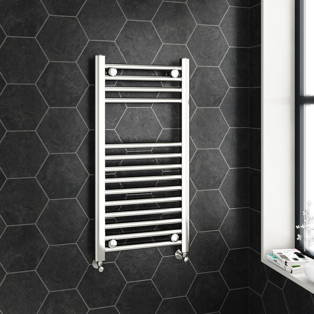 Brenton Chrome Straight Heated Towel 22mm Rail Radiator