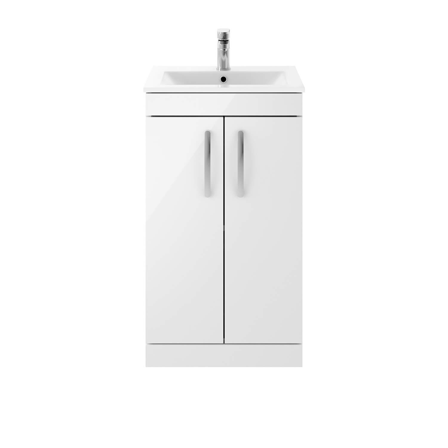 Emily 1000mm Combination Bathroom Toilet & Sink Unit - White Gloss