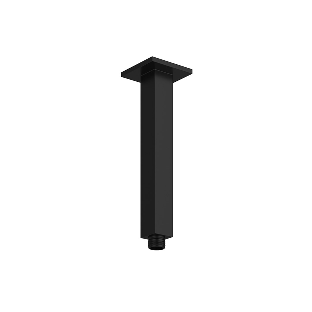 Harbour Status Matt Black Concealed Shower Valve, Fixed Ceiling Mounted Head & Overflow Bath Filler