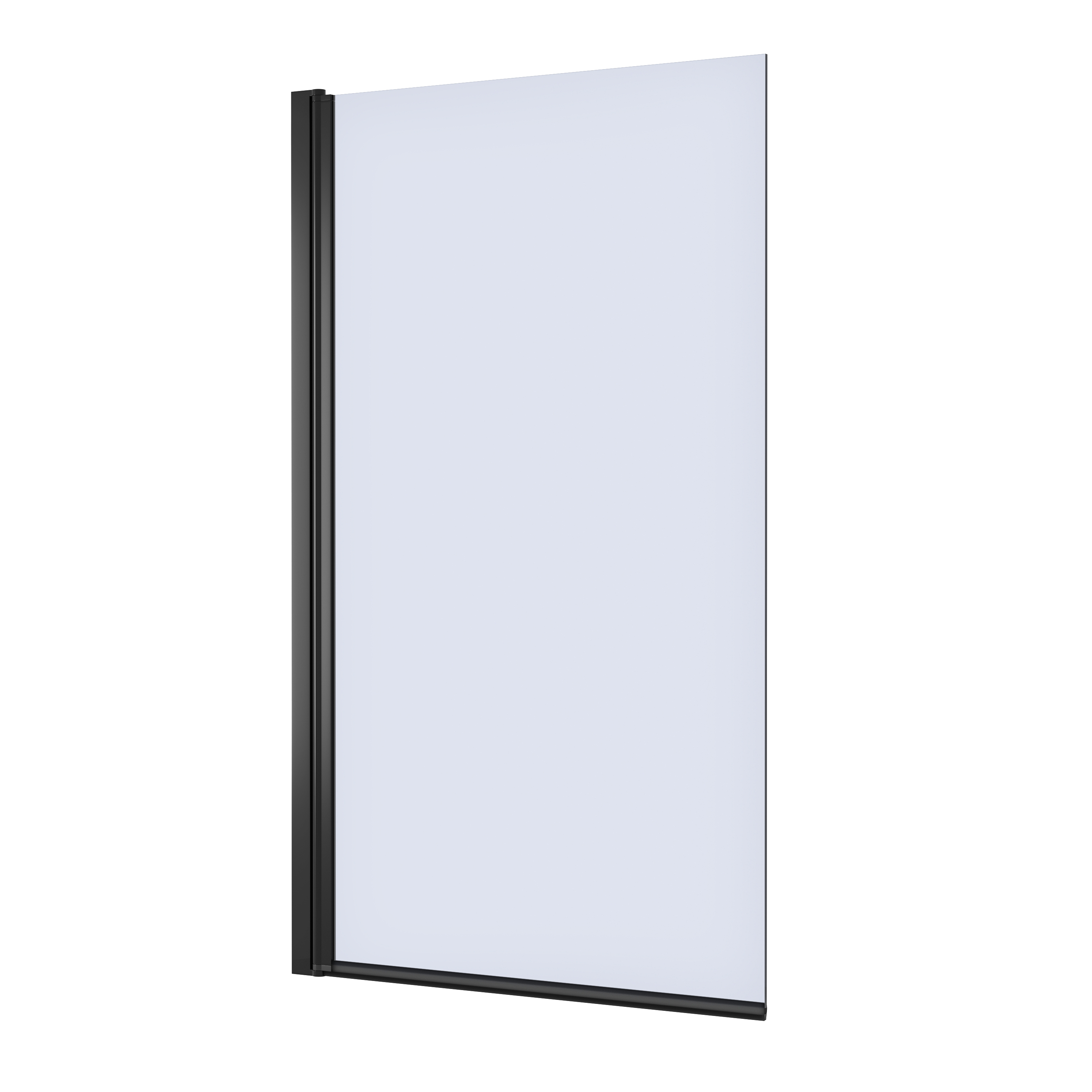 Vellamo City Matt Black 6mm Smoked Black Glass Hinged Bath Screen - 1400 x 800mm