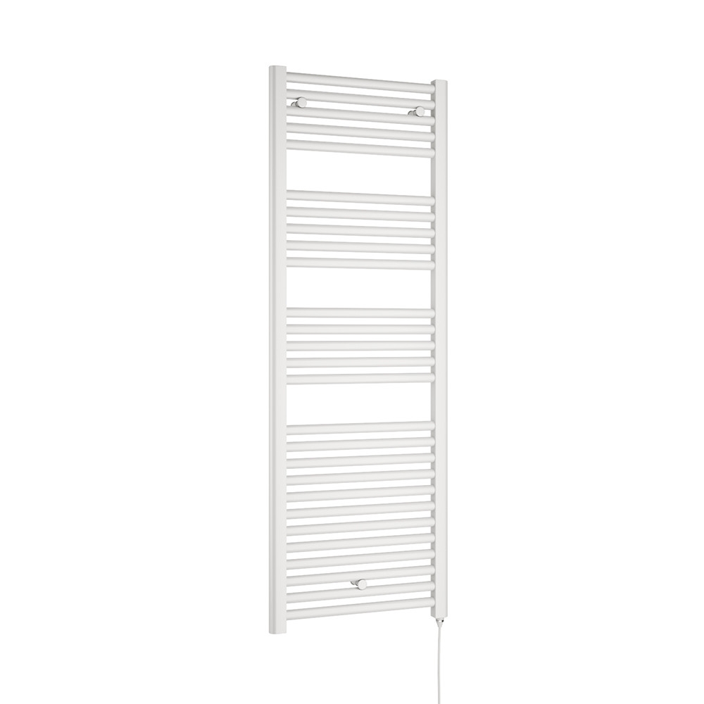 Brenton Hestia Electric Straight White Heated Towel Rail - 22mm - 1375 x 480mm