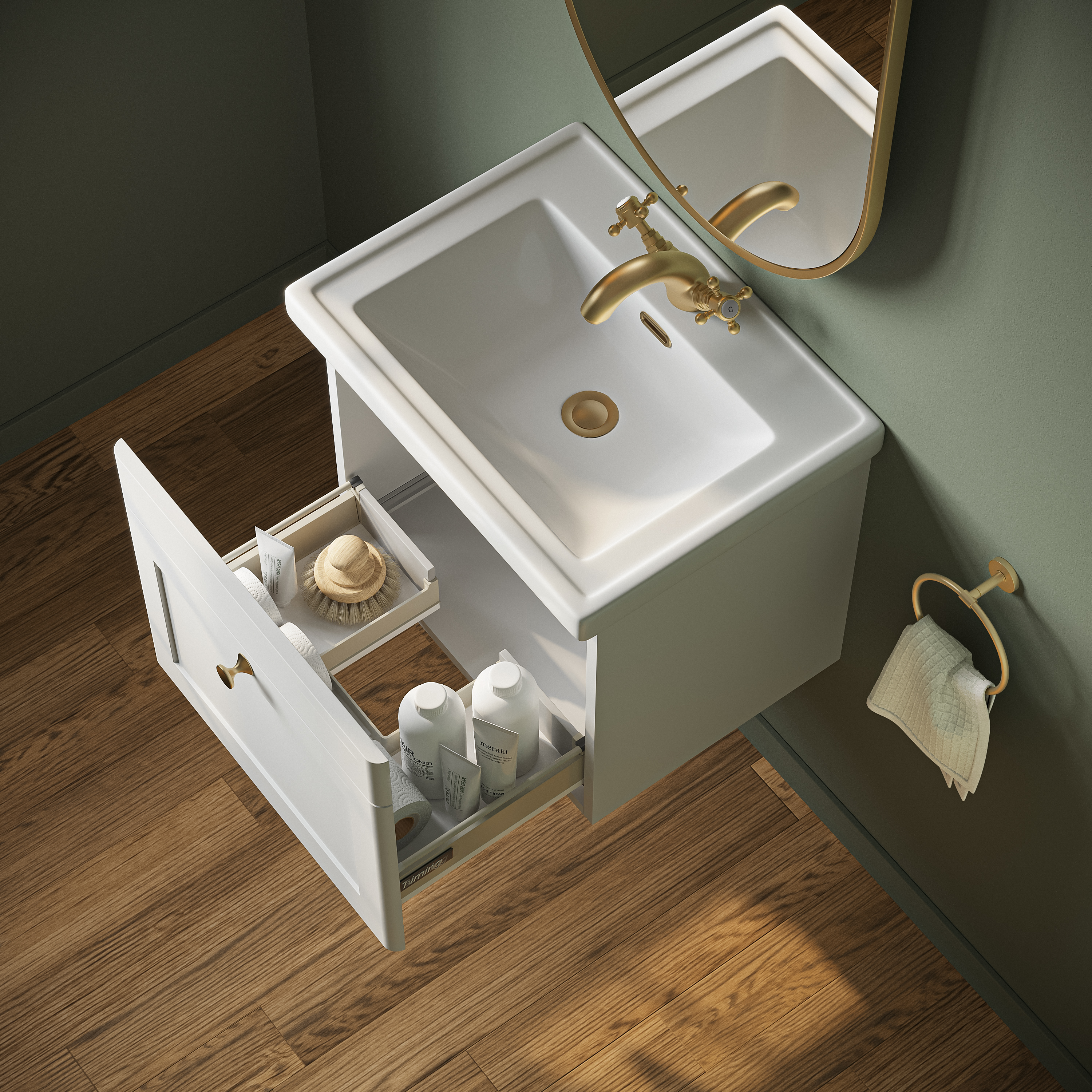 Butler & Rose Ophelia Traditional Toilet & 500mm Wall Hung Vanity Unit Bathroom Suite