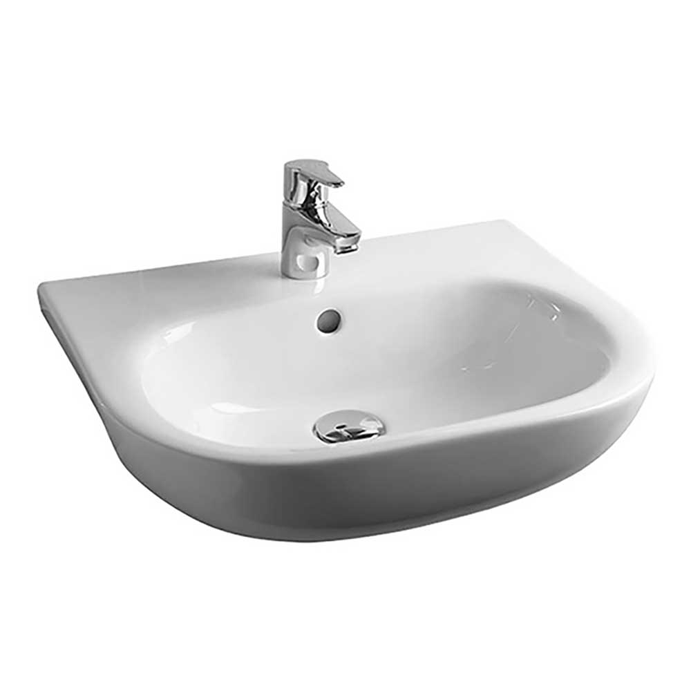 RAK Tonique 520mm Semi Recessed Basin with 1 Tap Hole