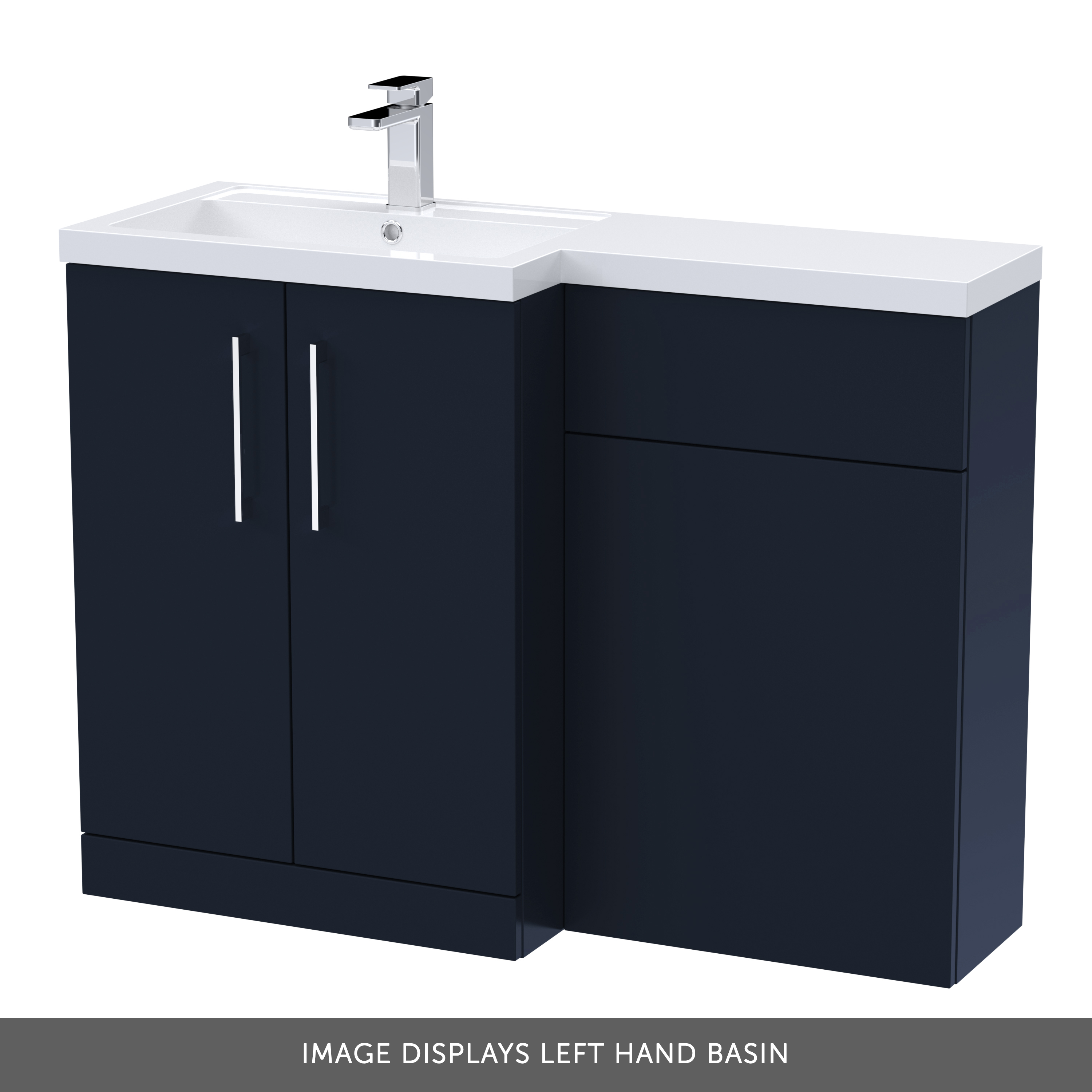 Erin 1100mm Matt Blue Combination Bathroom 2 Door Sink & Toilet Unit