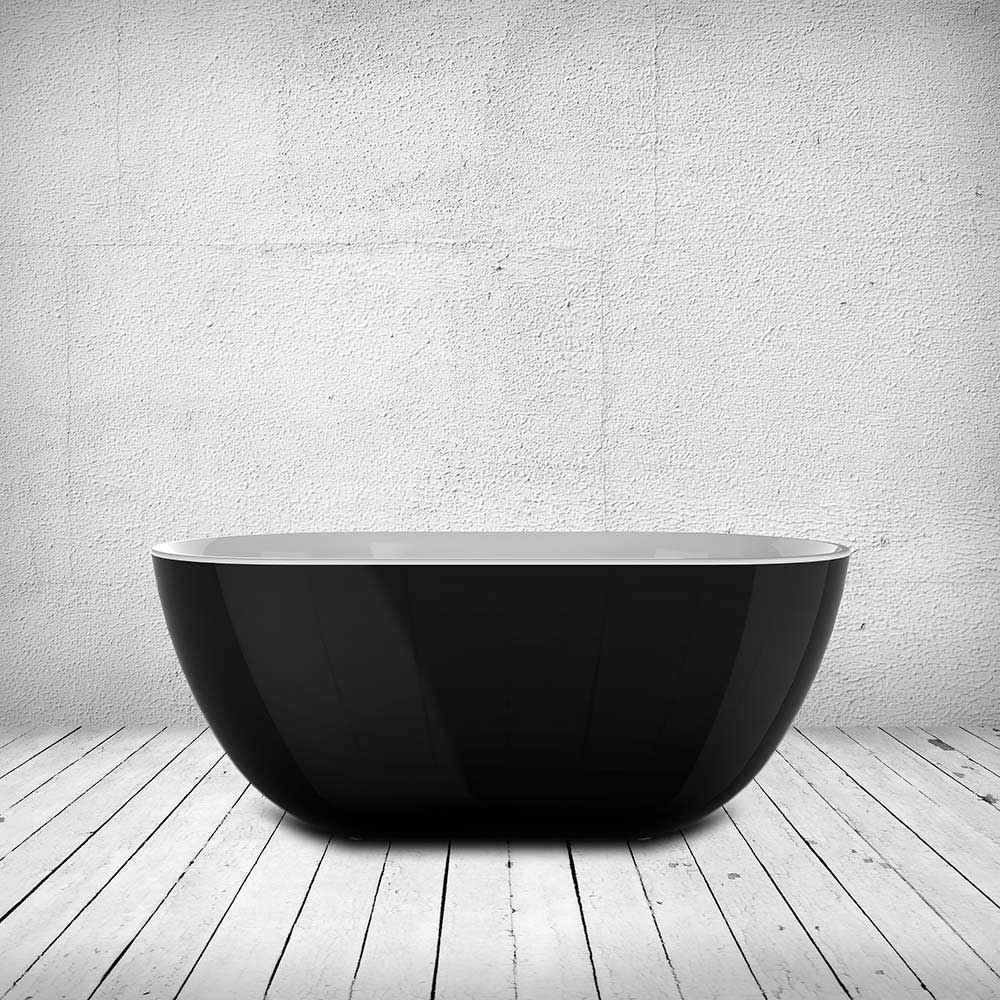 Charlotte Edwards Mayfair Gloss Black Freestanding Bath - 1500 x 780mm