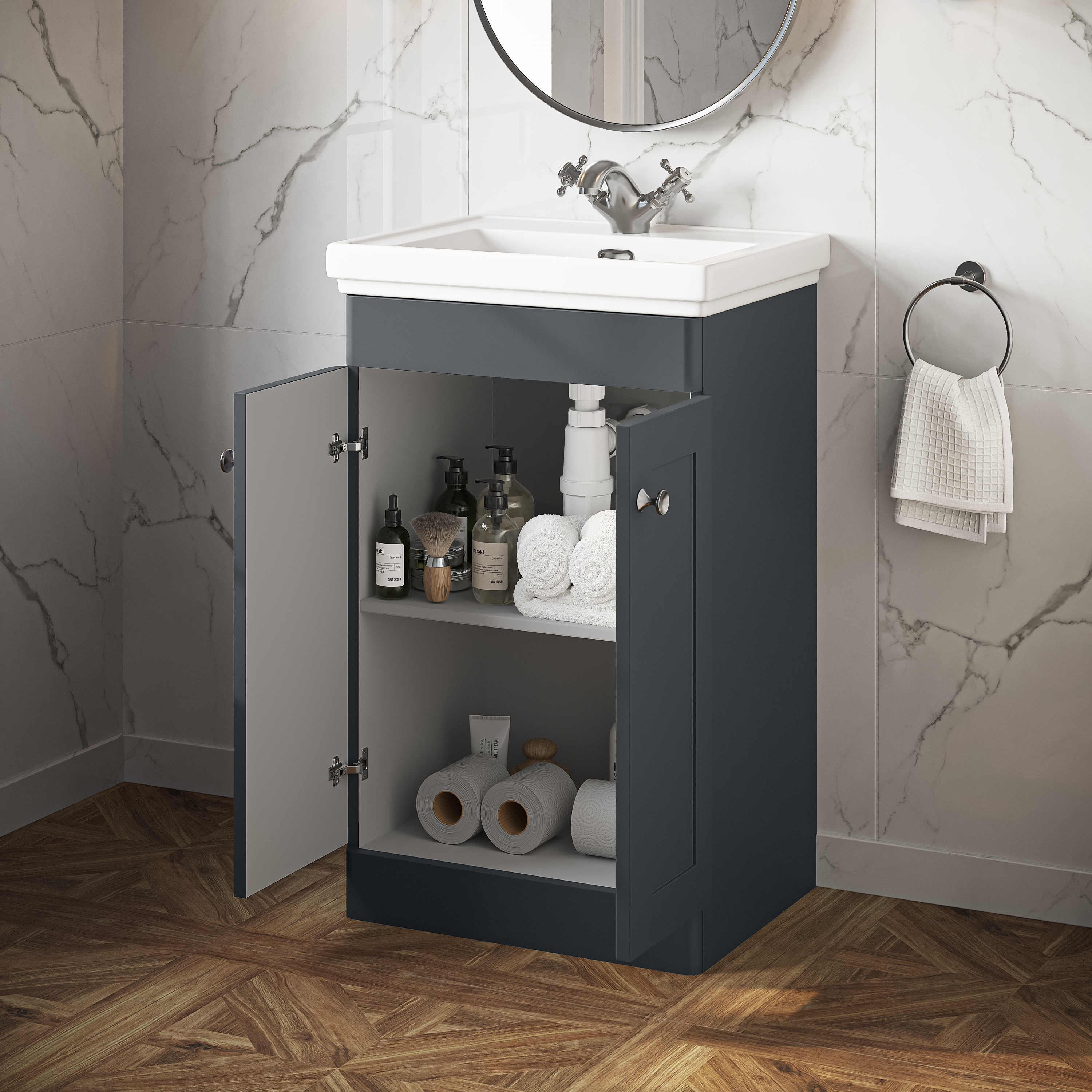 Butler & Rose Ophelia 500mm Floorstanding 2 Door Vanity Unit & Basin