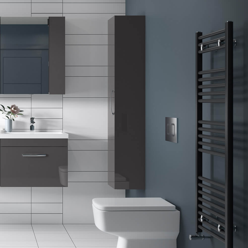 Emily Tall Single Door Storage Unit - Gloss Grey