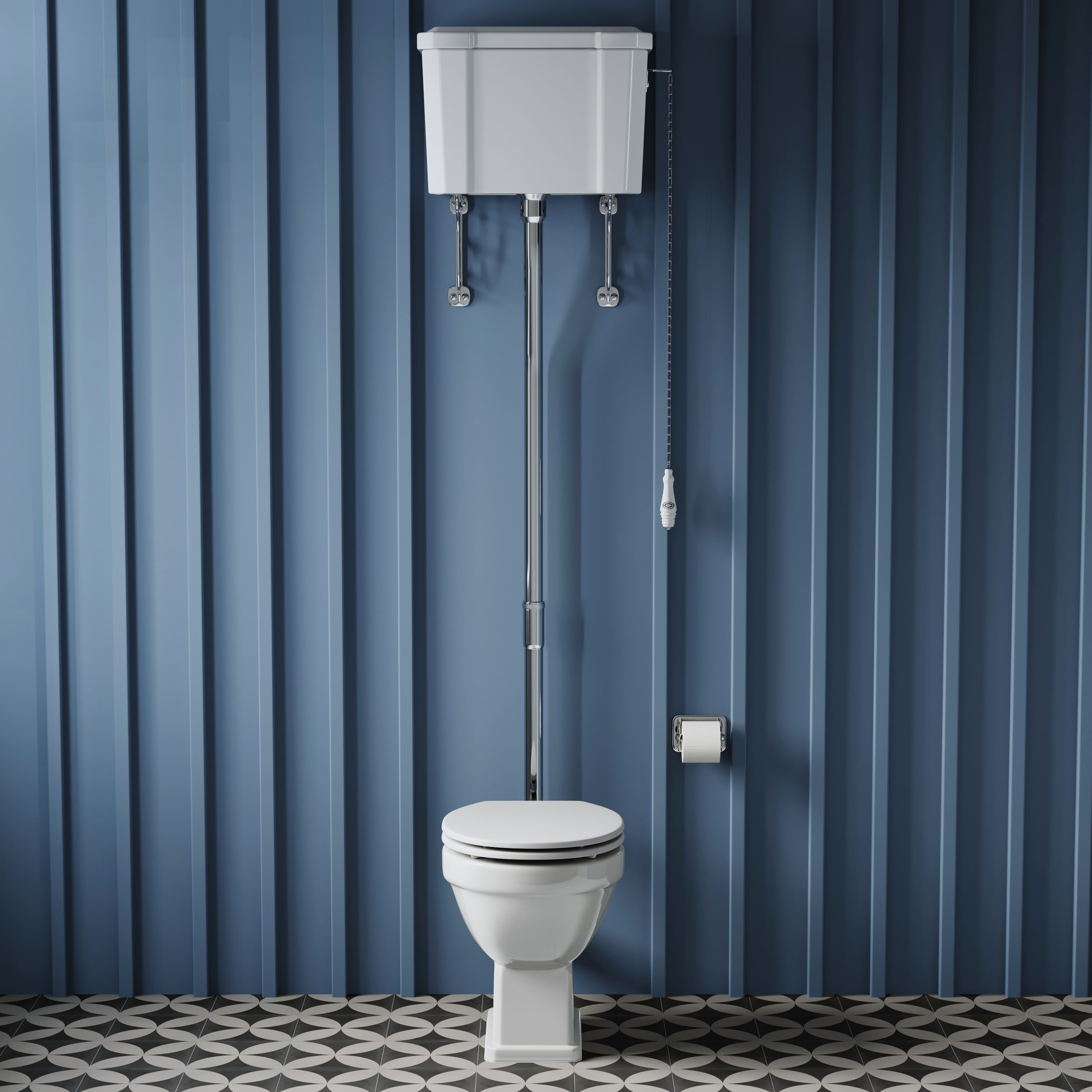 Butler & Rose Catherine Comfort Height High Level Toilet with Pan, Cistern & Flush Pipe