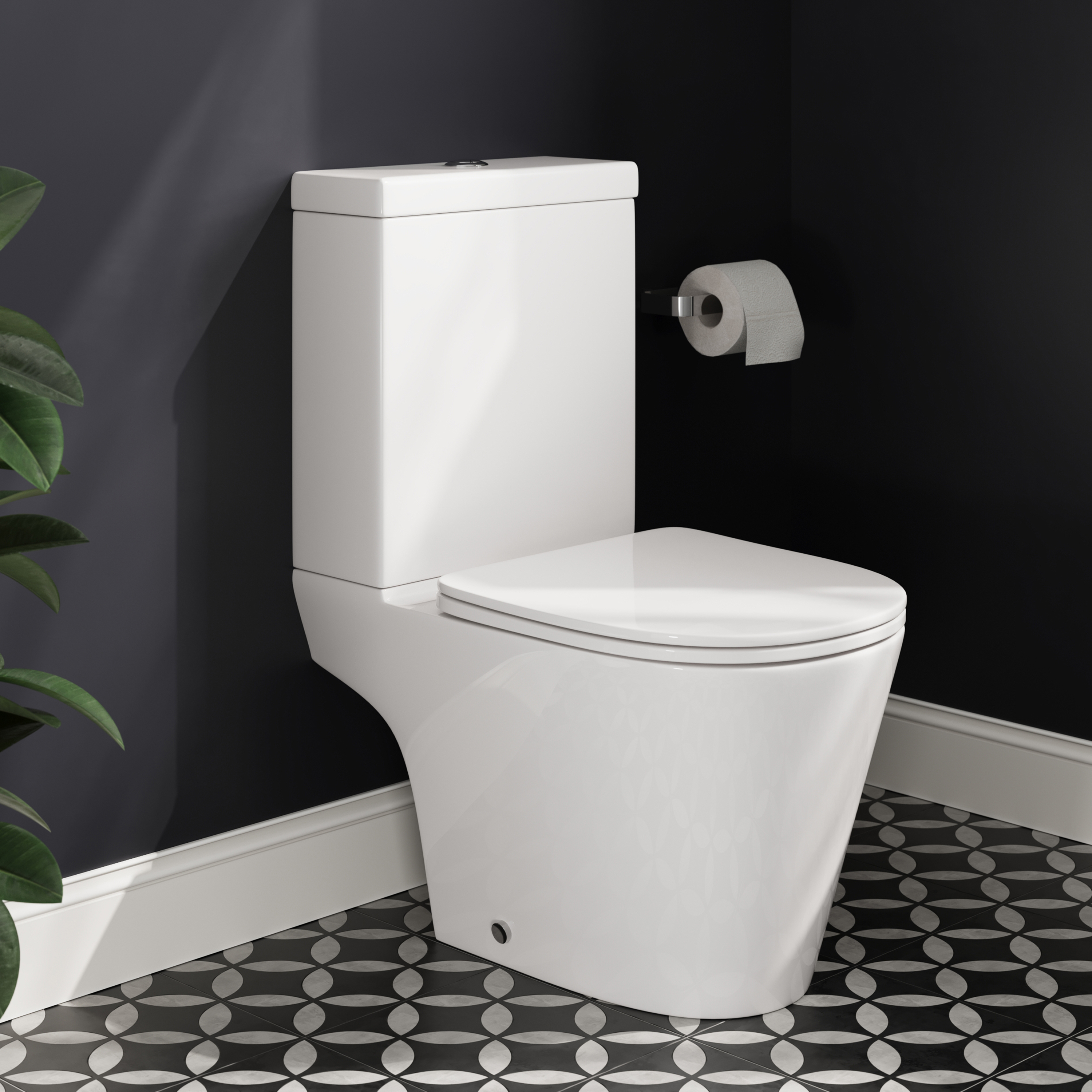 Harbour Clarity Close Coupled Rimless Toilet & Soft Close Seat