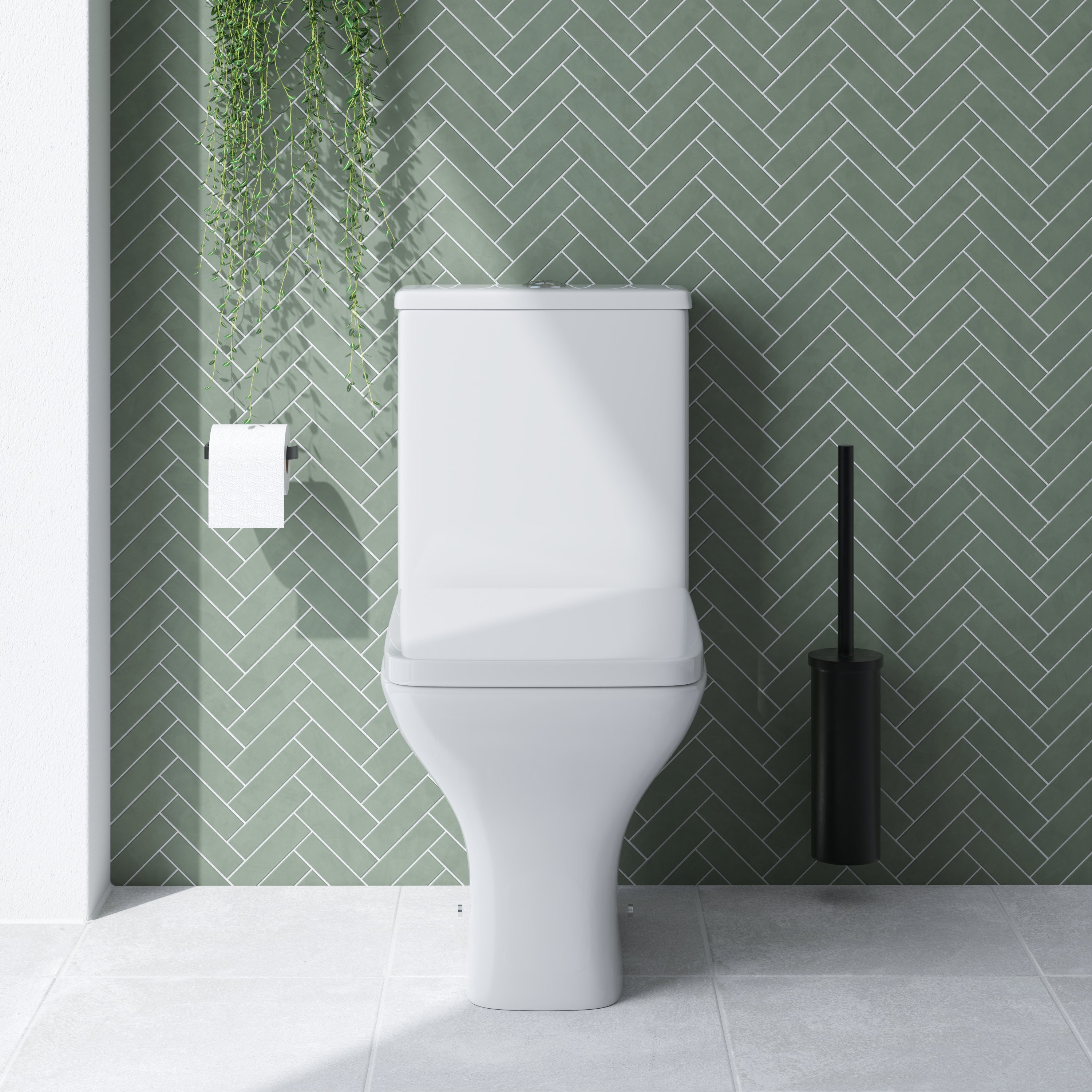 Emily Modern Bathroom Suite with Rimless Toilet & Front Bath Panel