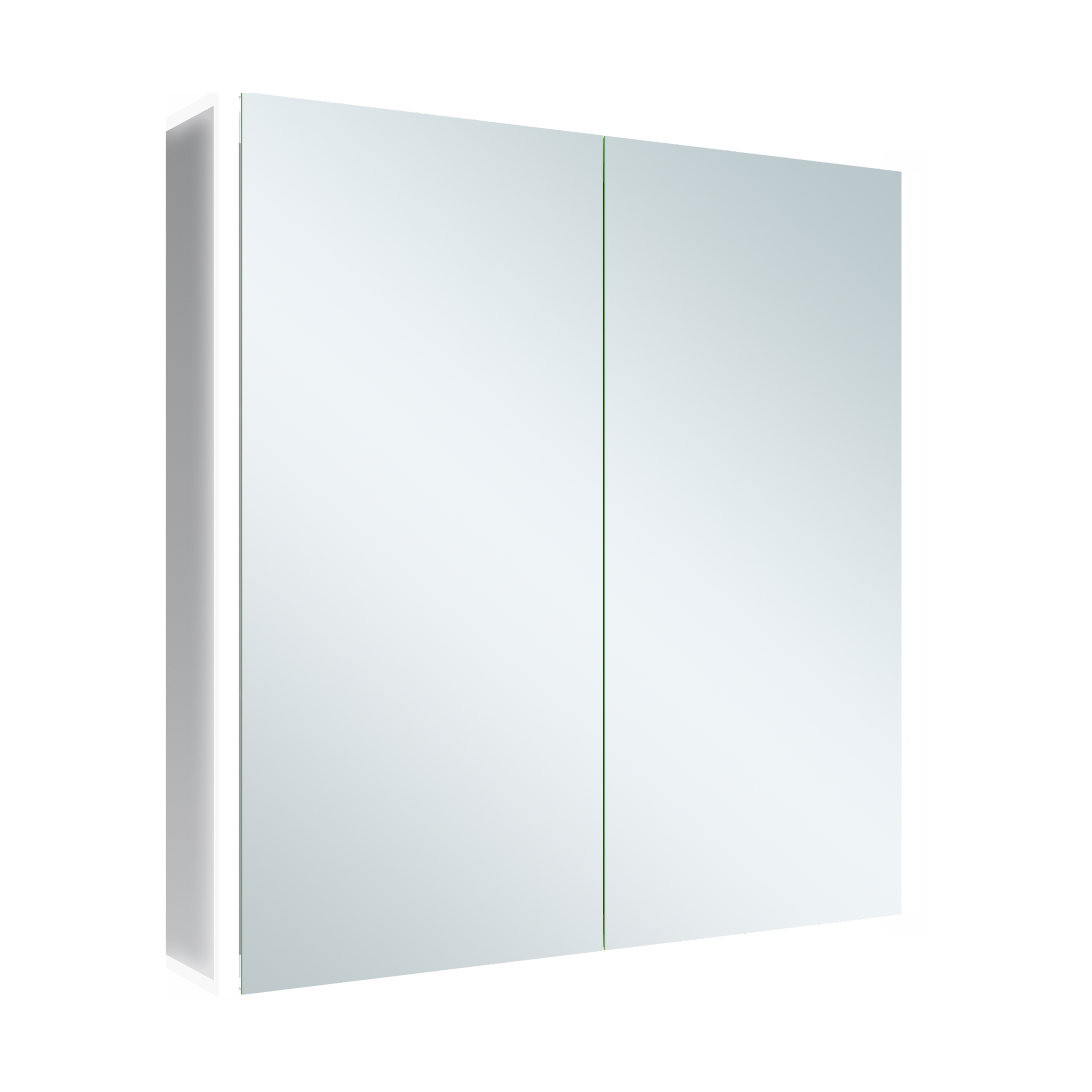 Harbour Icon Double Door LED Bathroom Mirror Cabinet with Demister Pad & Shaver Socket - 600 x 700mm