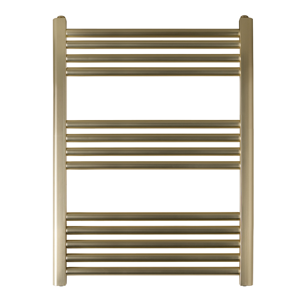 EliteHeat Steel Ladder Heated Towel Rail 25mm Bars - Brushed Brass - 7 Sizes