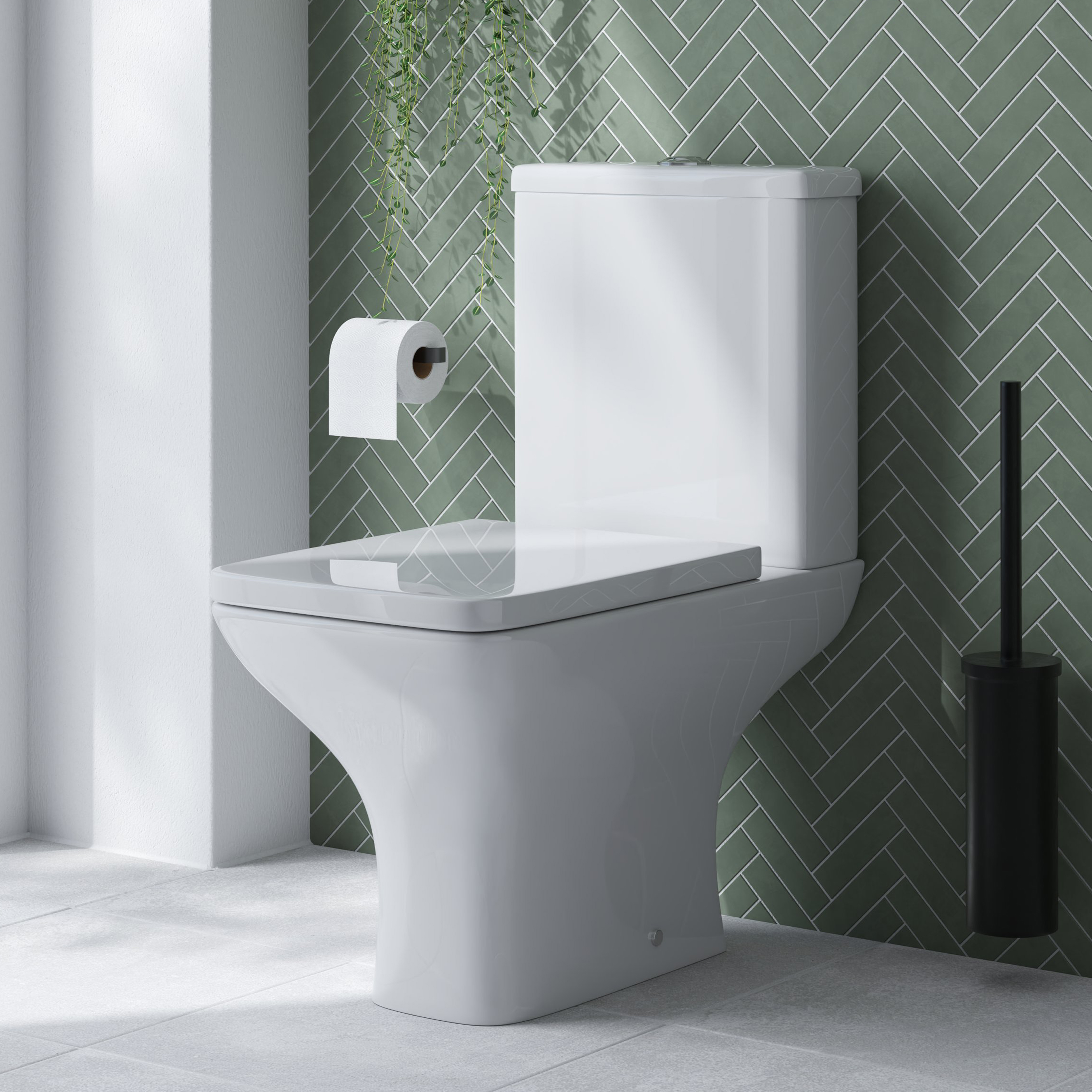 Emily Modern Bathroom Suite with Rimless Toilet & Front Bath Panel