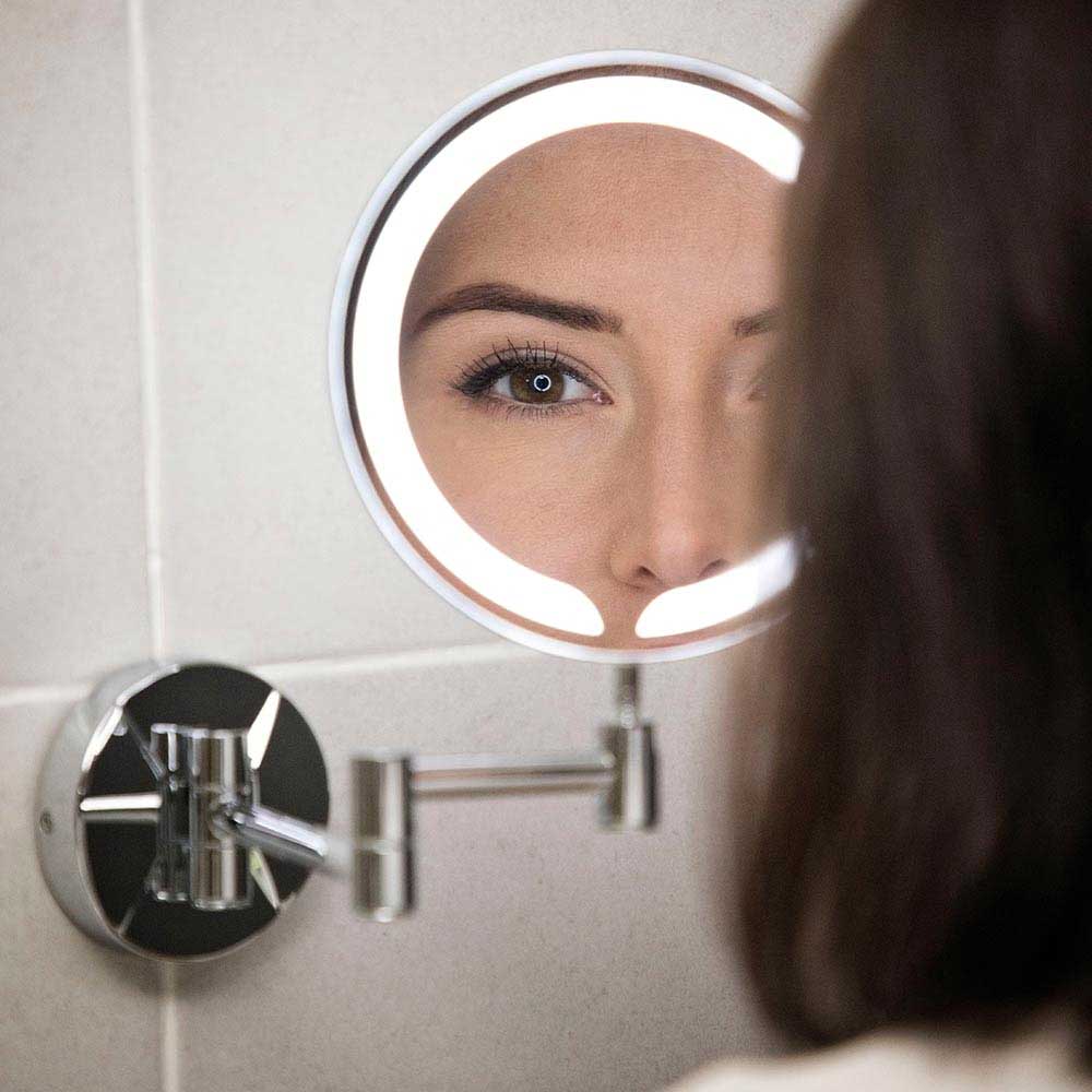 Vellamo LED Illuminated Round Magnifying Wall Mirror