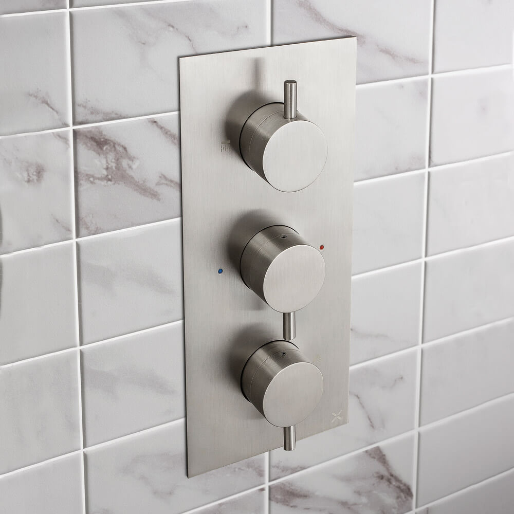 Crosswater MPRO 2 Outlet Concealed Thermostatic Shower Valve (3 Handles)