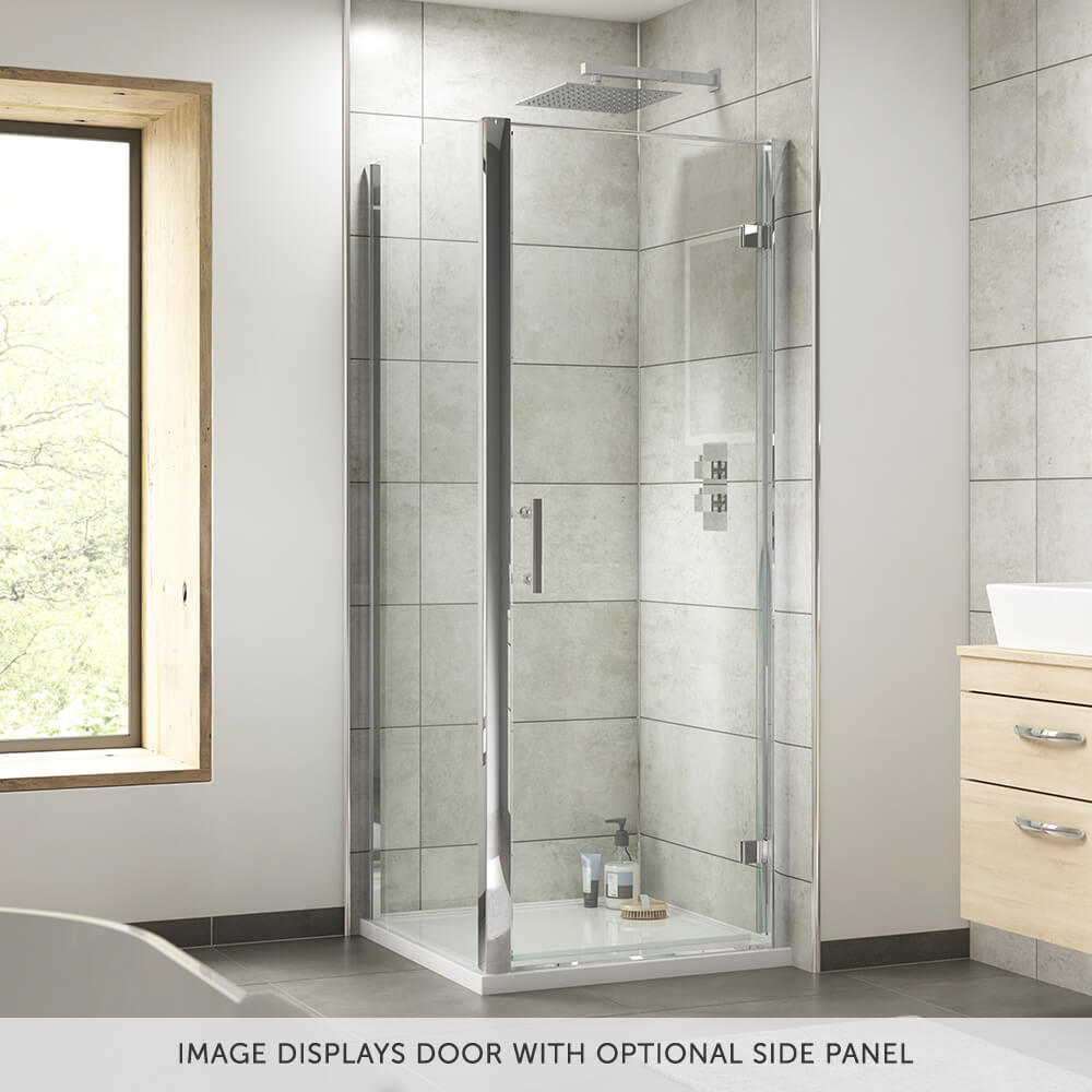 Harbour Primrose 6mm Frameless Hinged Shower Door & Optional Side Panel