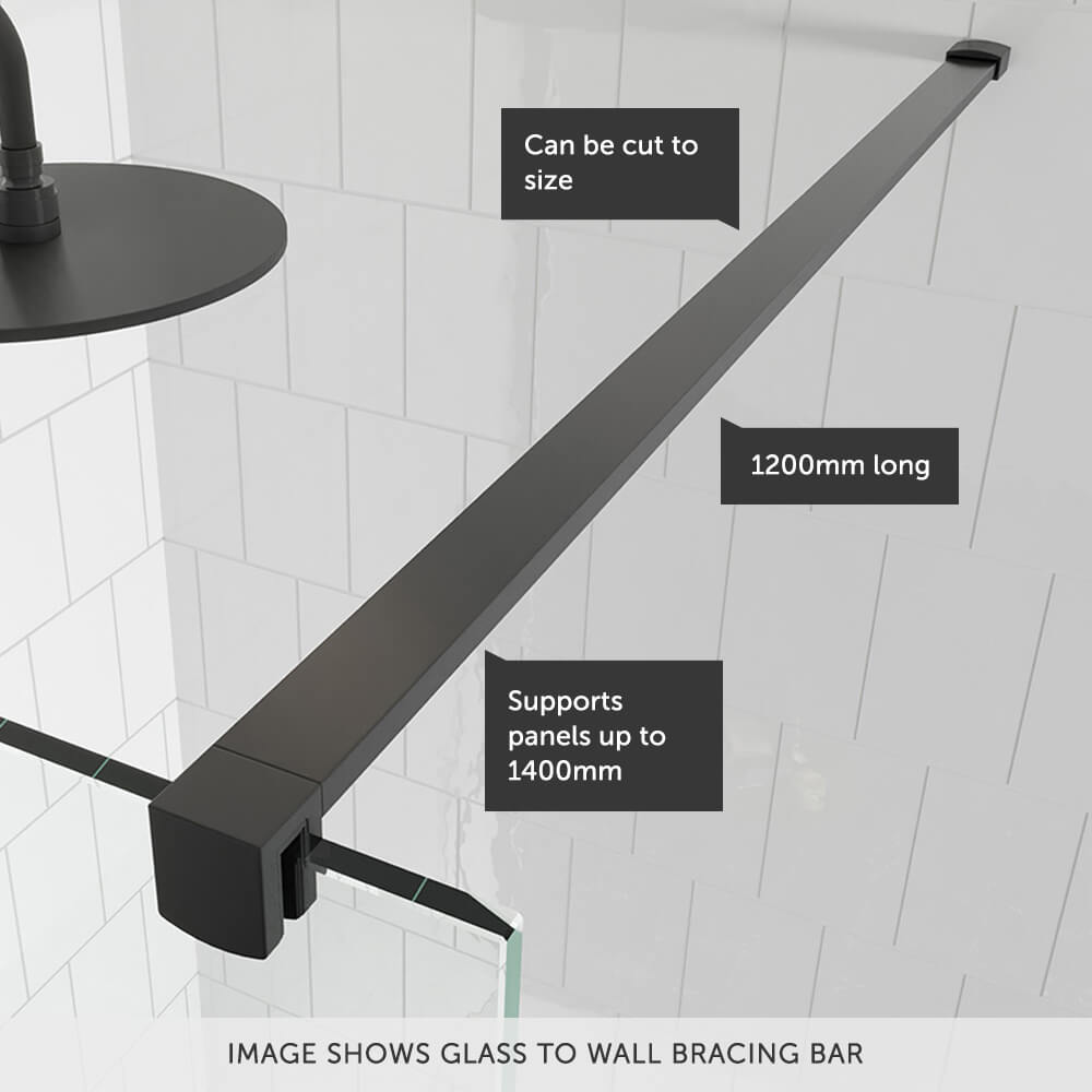 Crosswater Gallery 8 Walk In Shower Enclosure 8mm Panels with Multiple Configurations - Matt Black