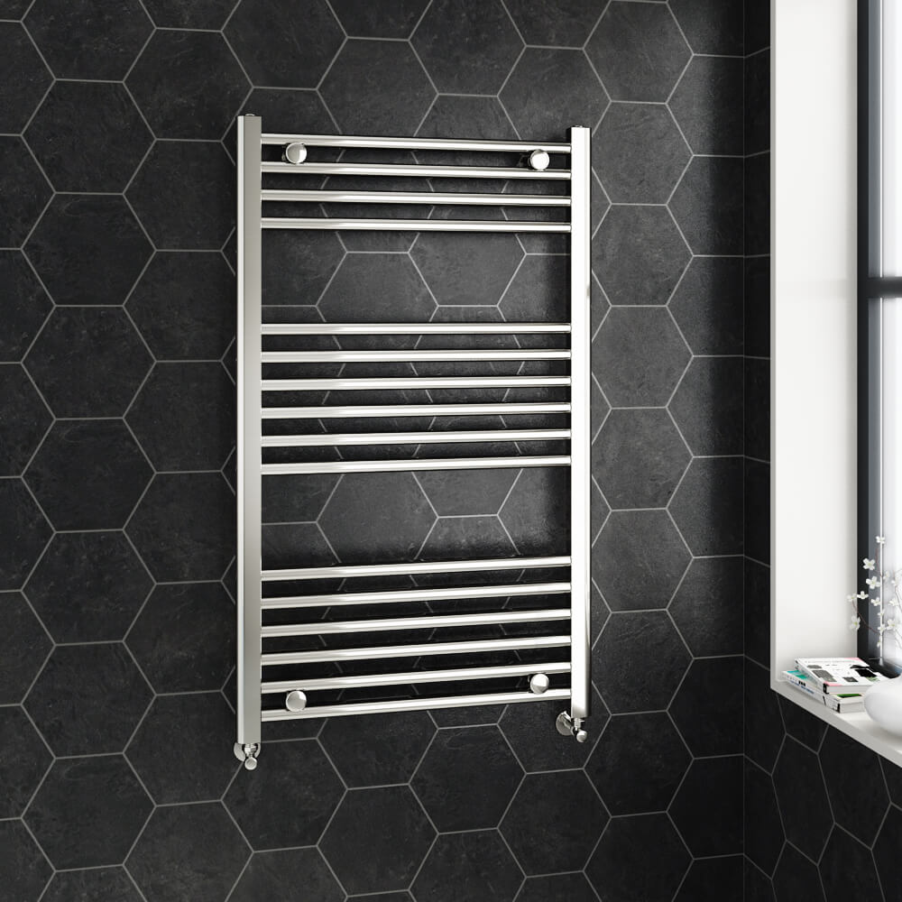 Brenton Chrome Straight Heated Towel 22mm Rail Radiator