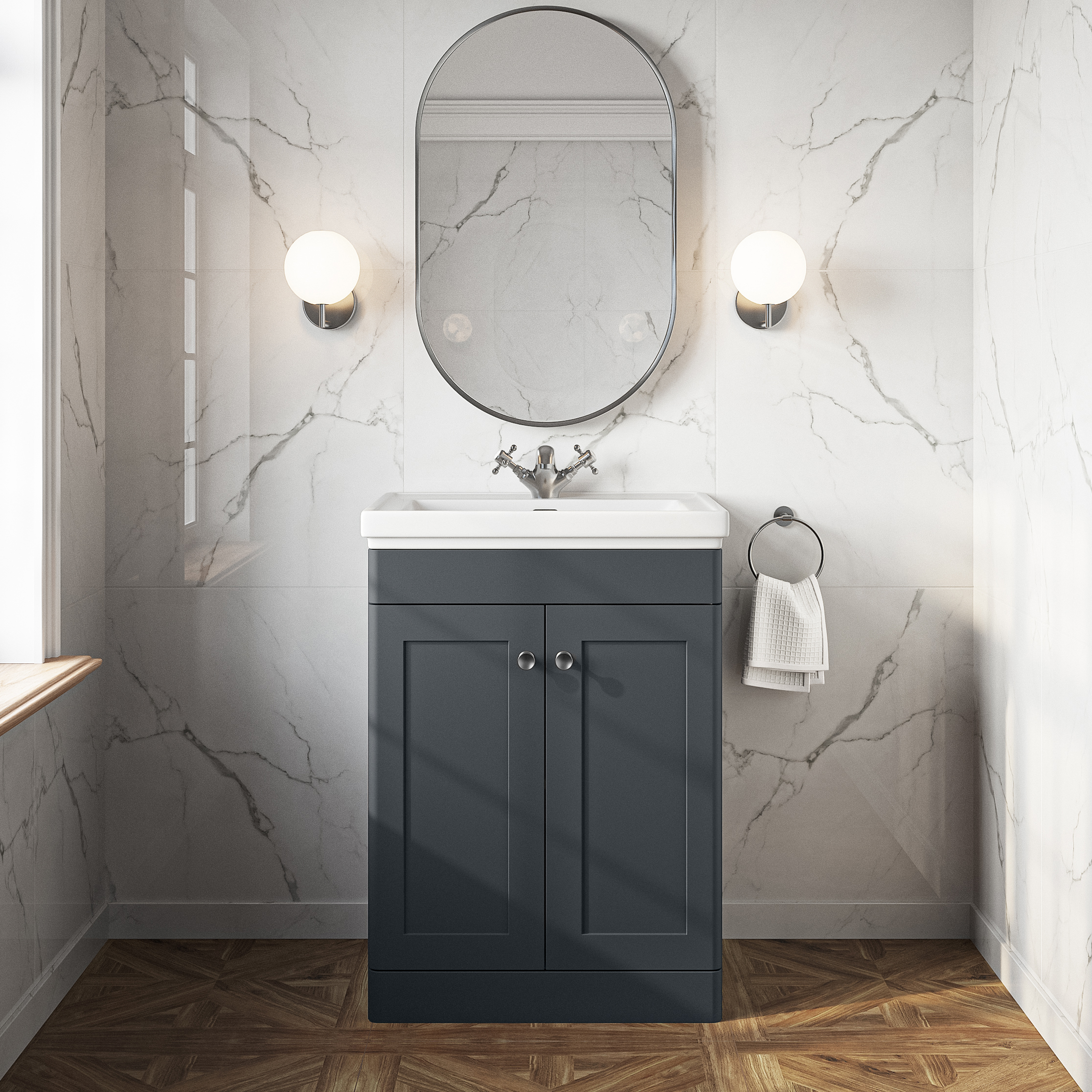 Butler & Rose Ophelia 600mm Floorstanding 2 Door Vanity Unit & Basin