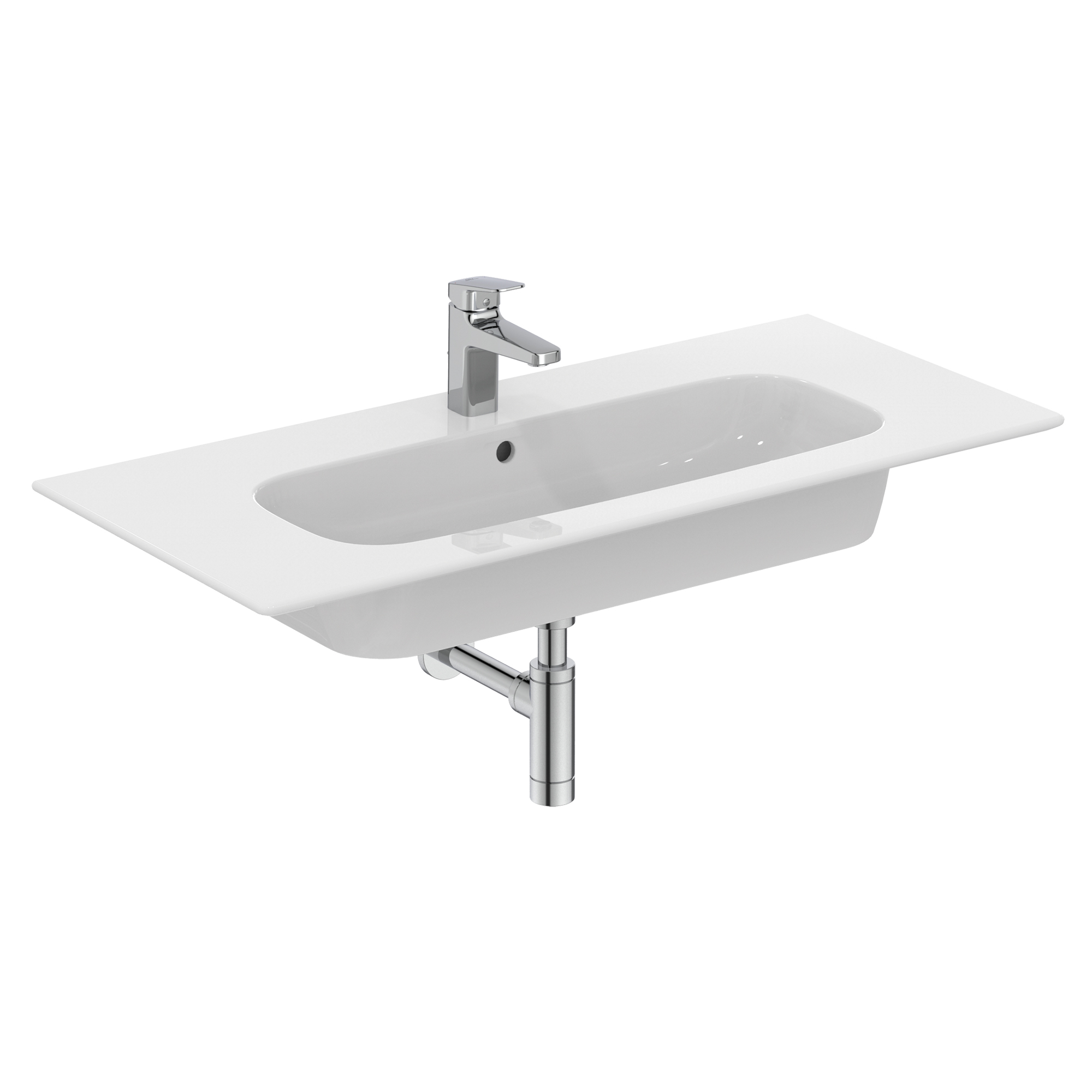 Ideal Standard i.life A Wall Hung Basin & Chrome Bottle Trap