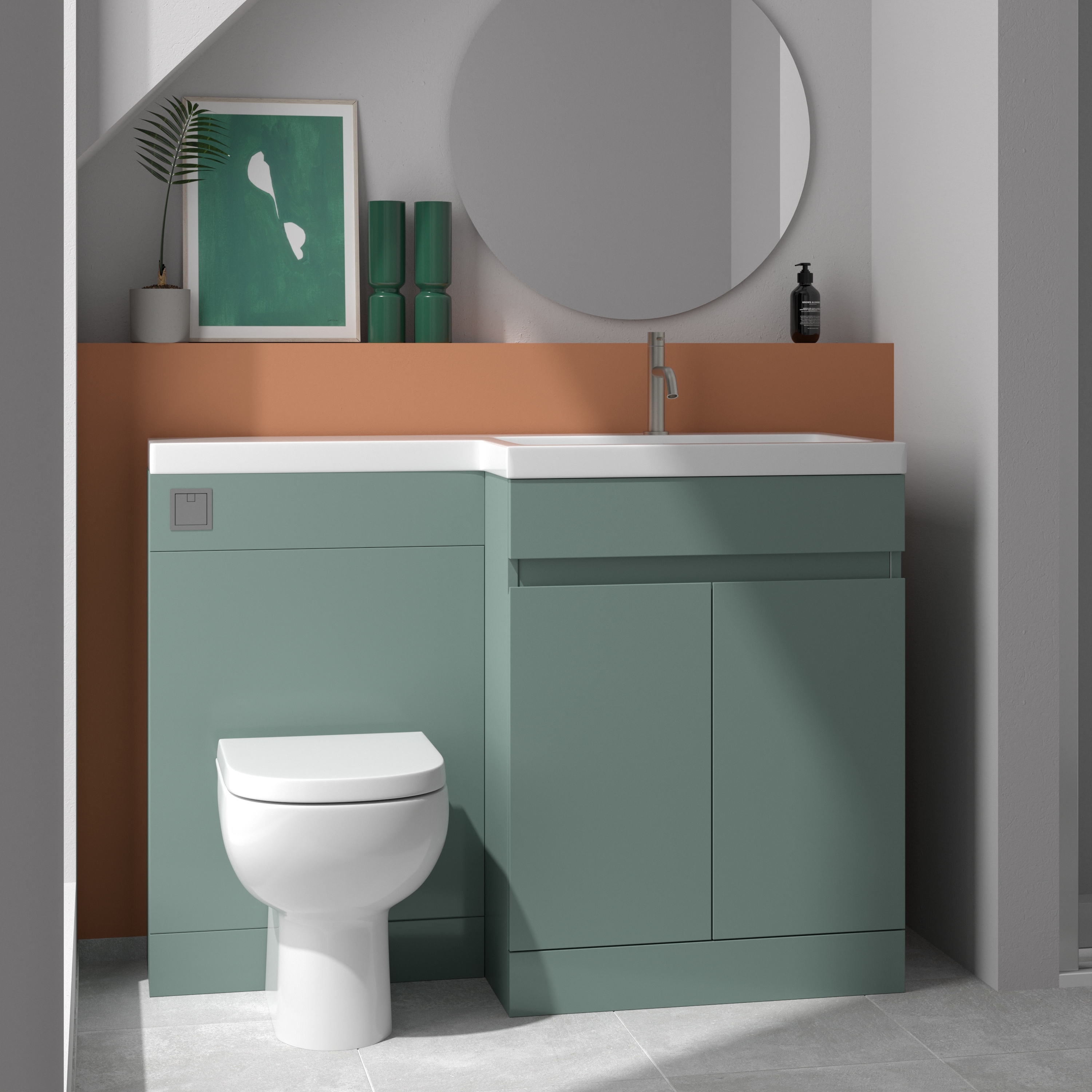 Dylan 1100mm Combination Basin & Toilet Unit - Matt Green