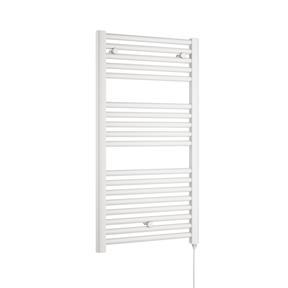 Brenton Hestia Electric Straight White Heated Towel Rail - 22mm - 920 x 480mm