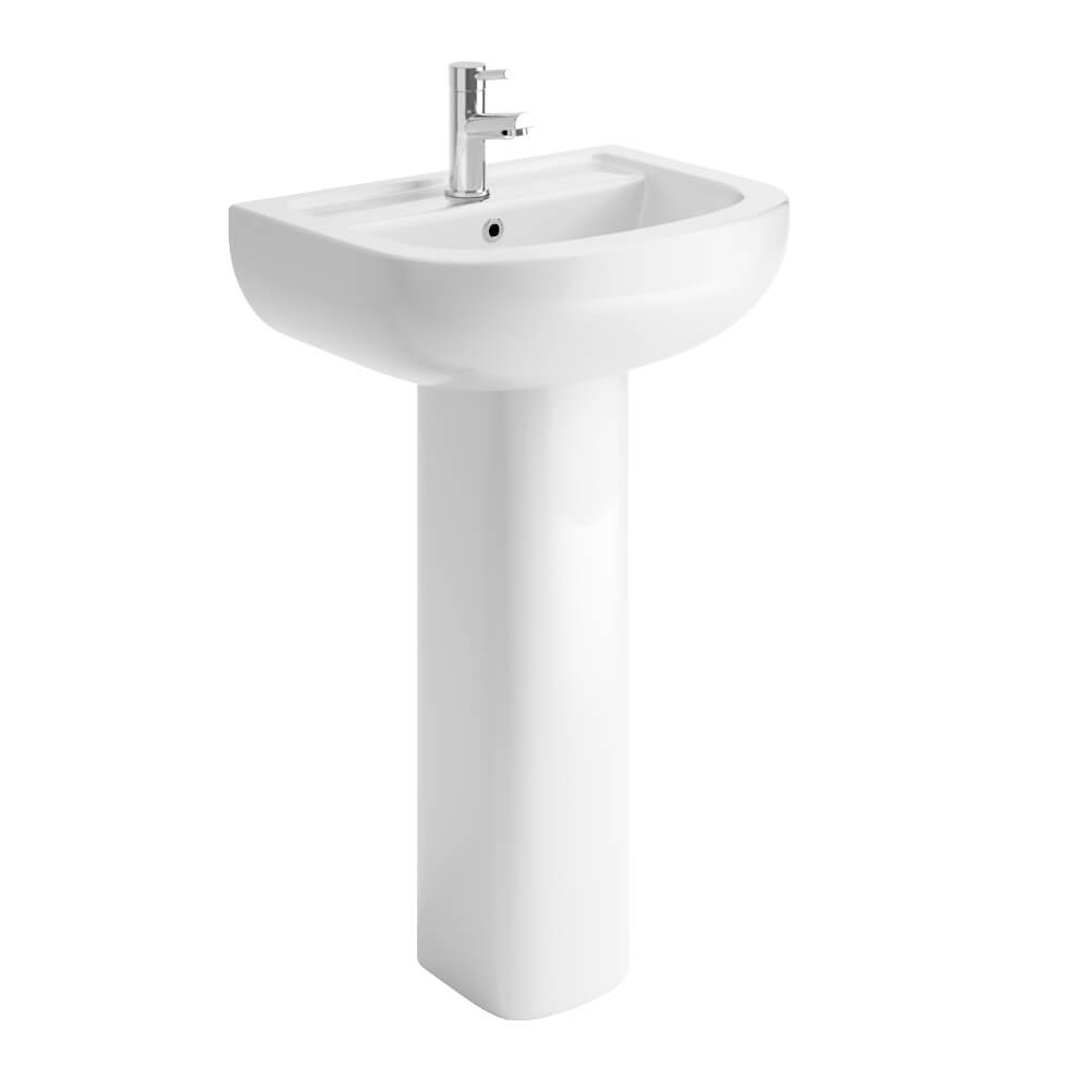 Harbour Grace 550mm 1 Tap Hole Basin & Pedestal