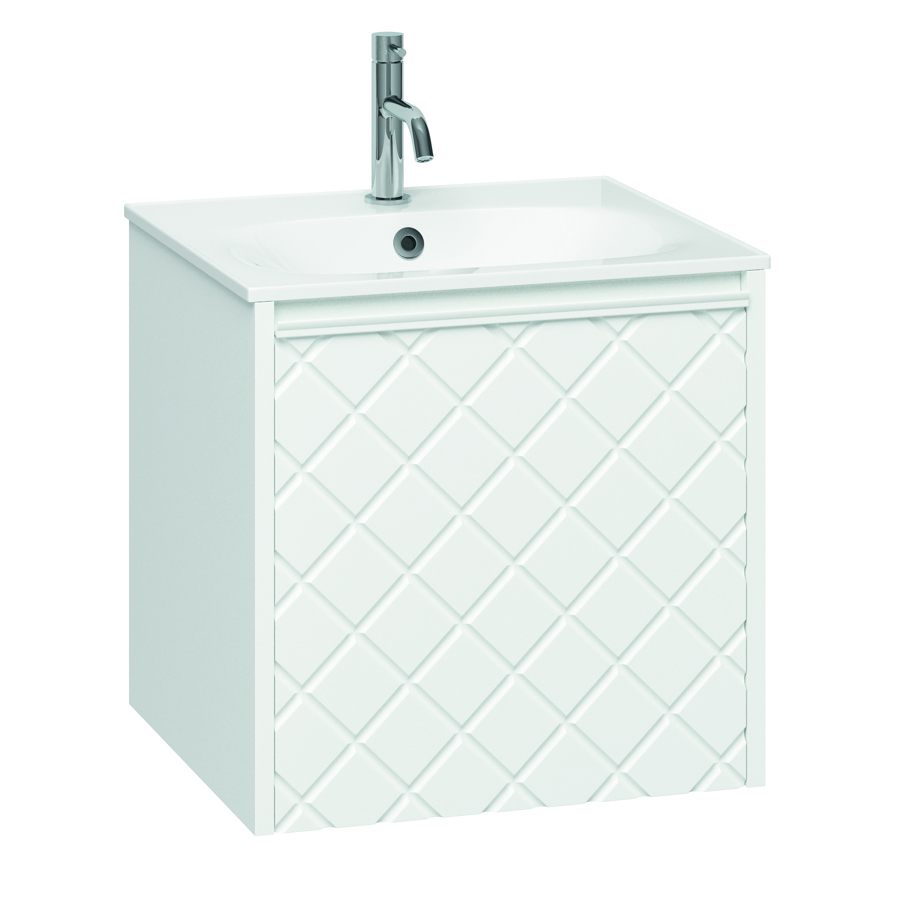 Crosswater Vergo 500mm Wall Hung Single Crosshatch Drawer Vanity Unit & Basin Options