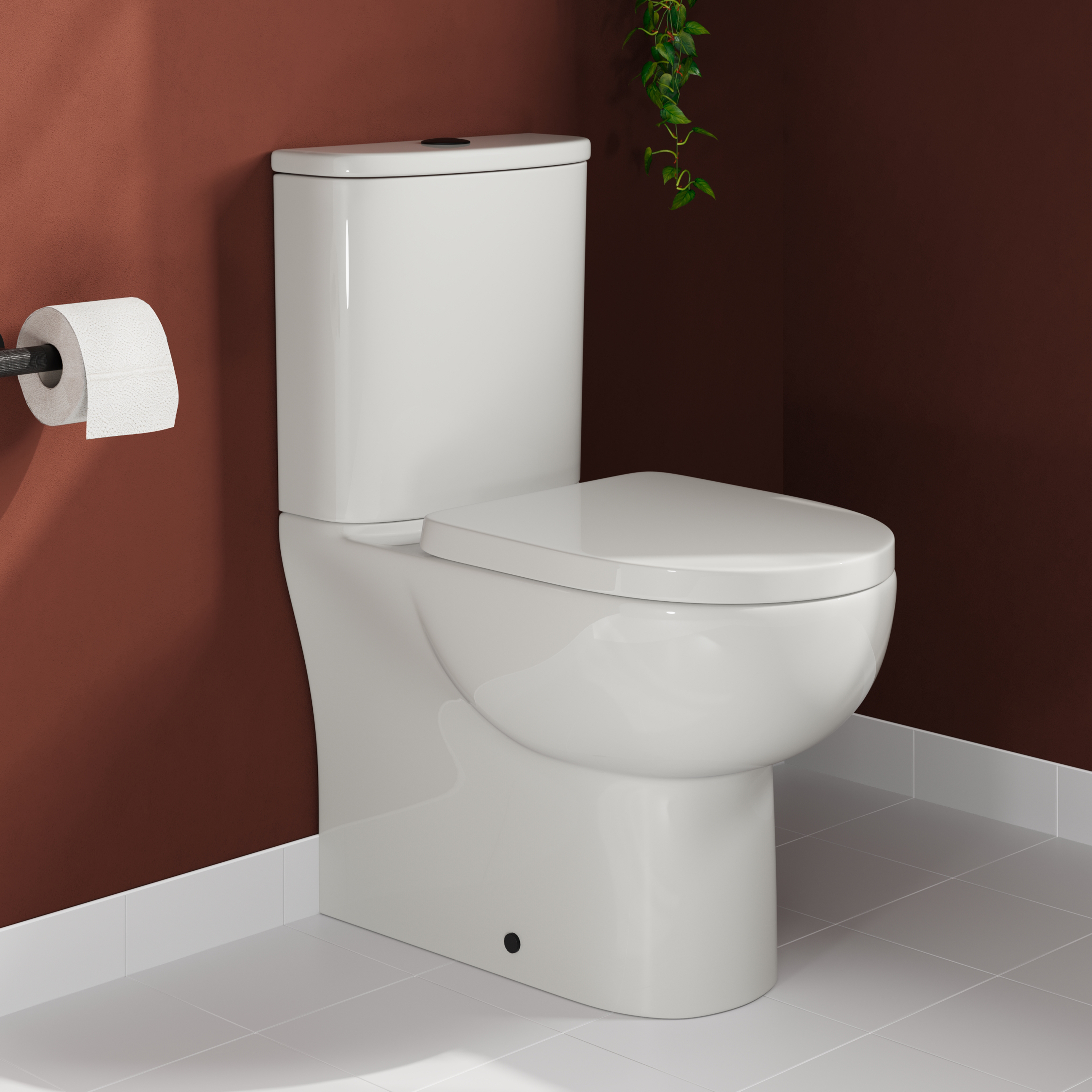 Harbour Serenity Rimless Back To Wall Close Coupled Toilet with Soft Close Seat