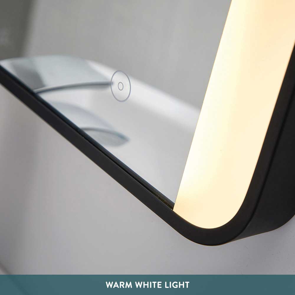Vellamo LED Illuminated Matt Black Mirror with Demister Pad & Colour Change LEDs - 500 x 700mm & 1200 x 600mm