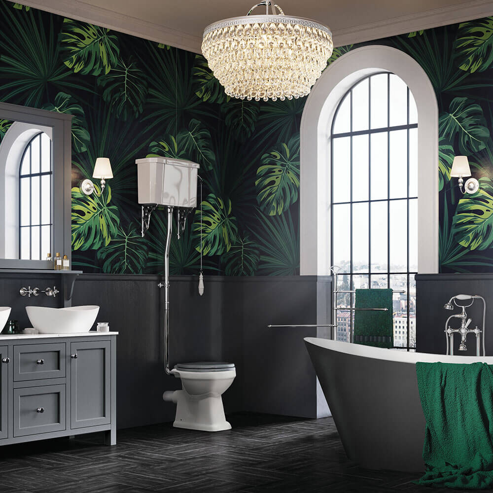 Butler & Rose Audrey Traditional High Level Toilet, Cistern & Flush Pipe Kit and Optional Seat