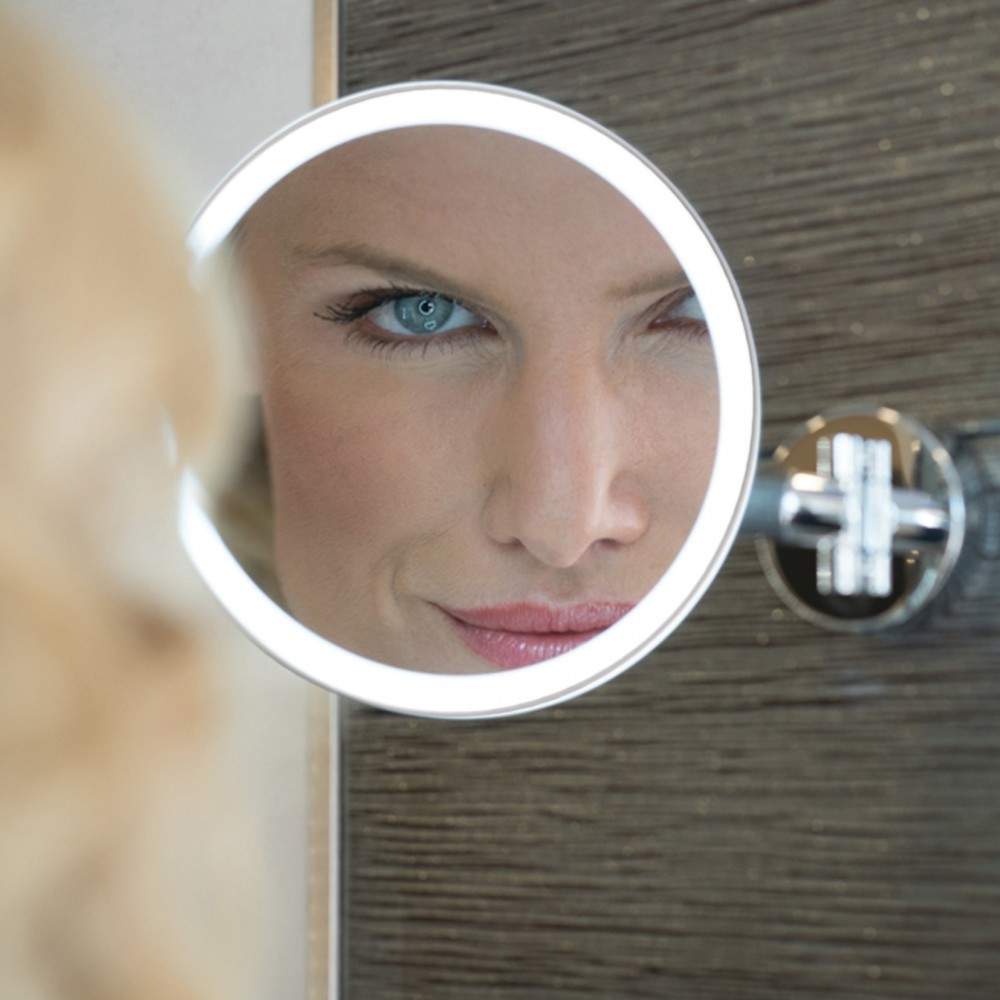 hib. Eclipse Round LED Illuminated Magnifying Mirror - 200mm