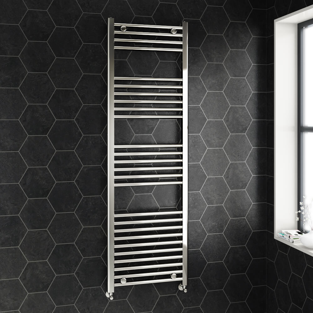 Brenton Chrome Straight Heated Towel 22mm Rail Radiator