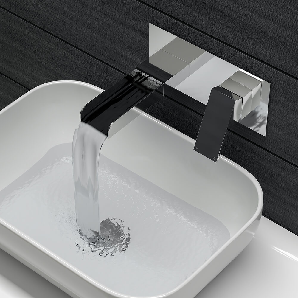 Vellamo Reve Waterfall Wall Mounted Basin Mixer Tap