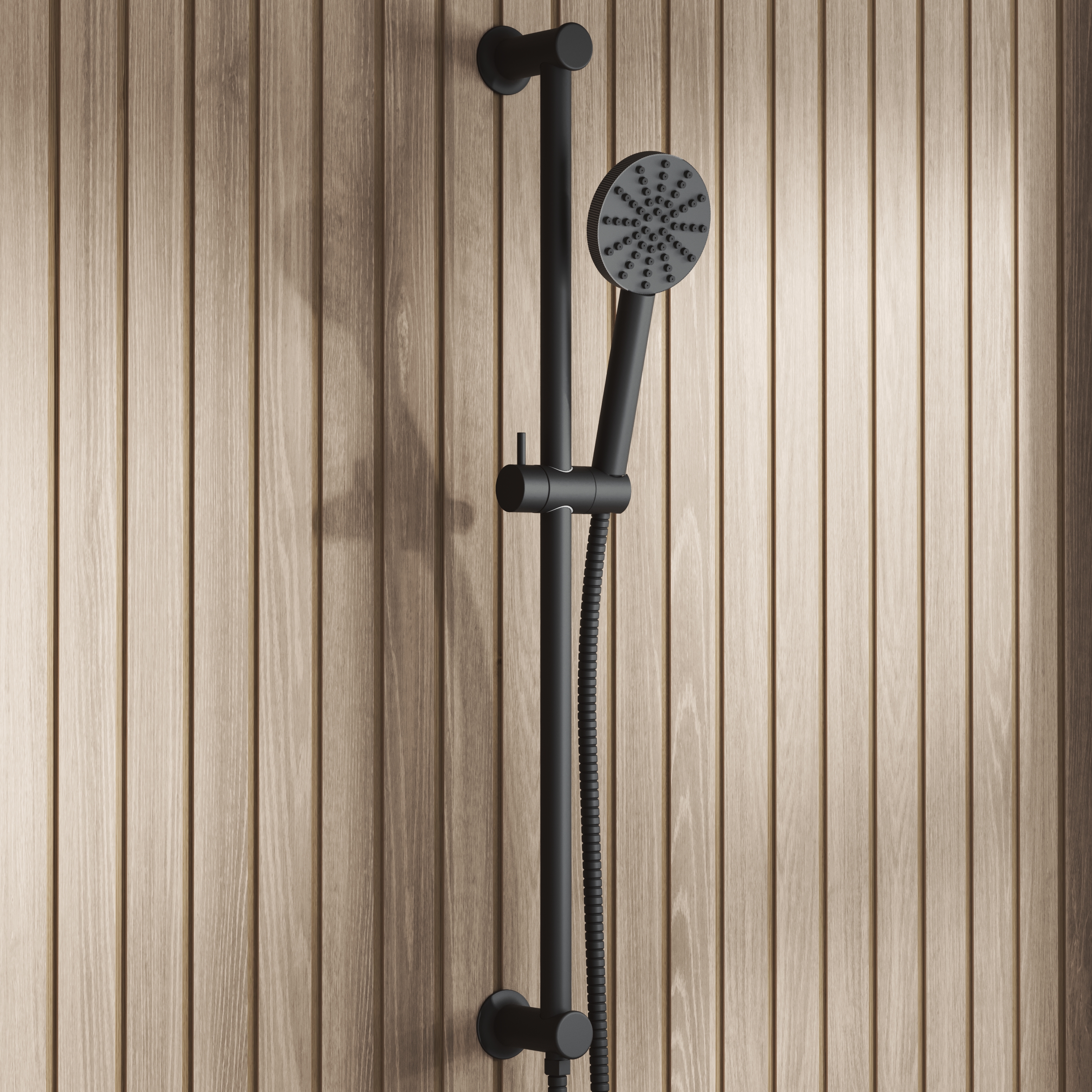 Core Fluted Slide Rail Shower Kit, Handset & Hose with Integrated Elbow