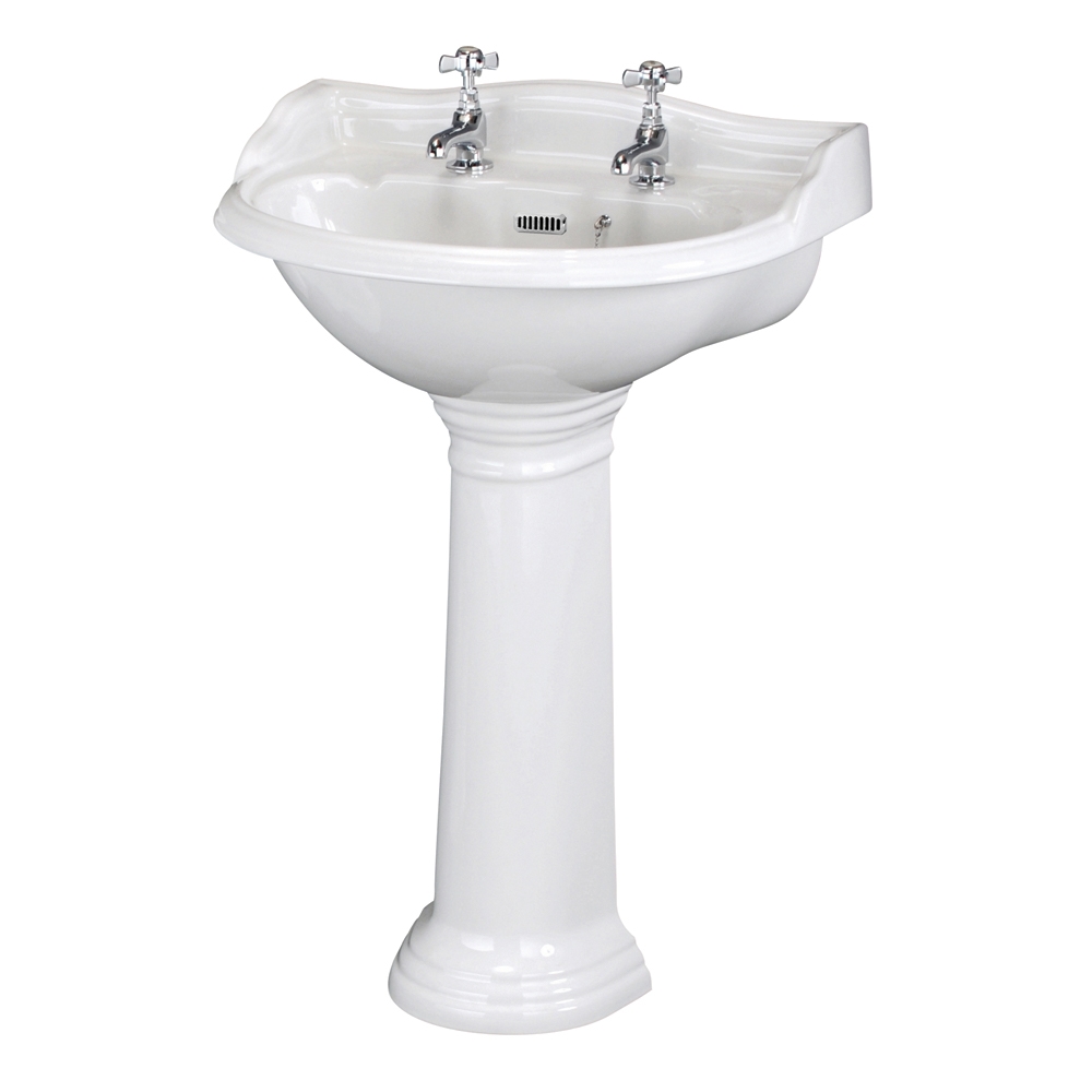 Butler & Rose Benedict 600mm Full Pedestal & Basin - 2 Tap Hole