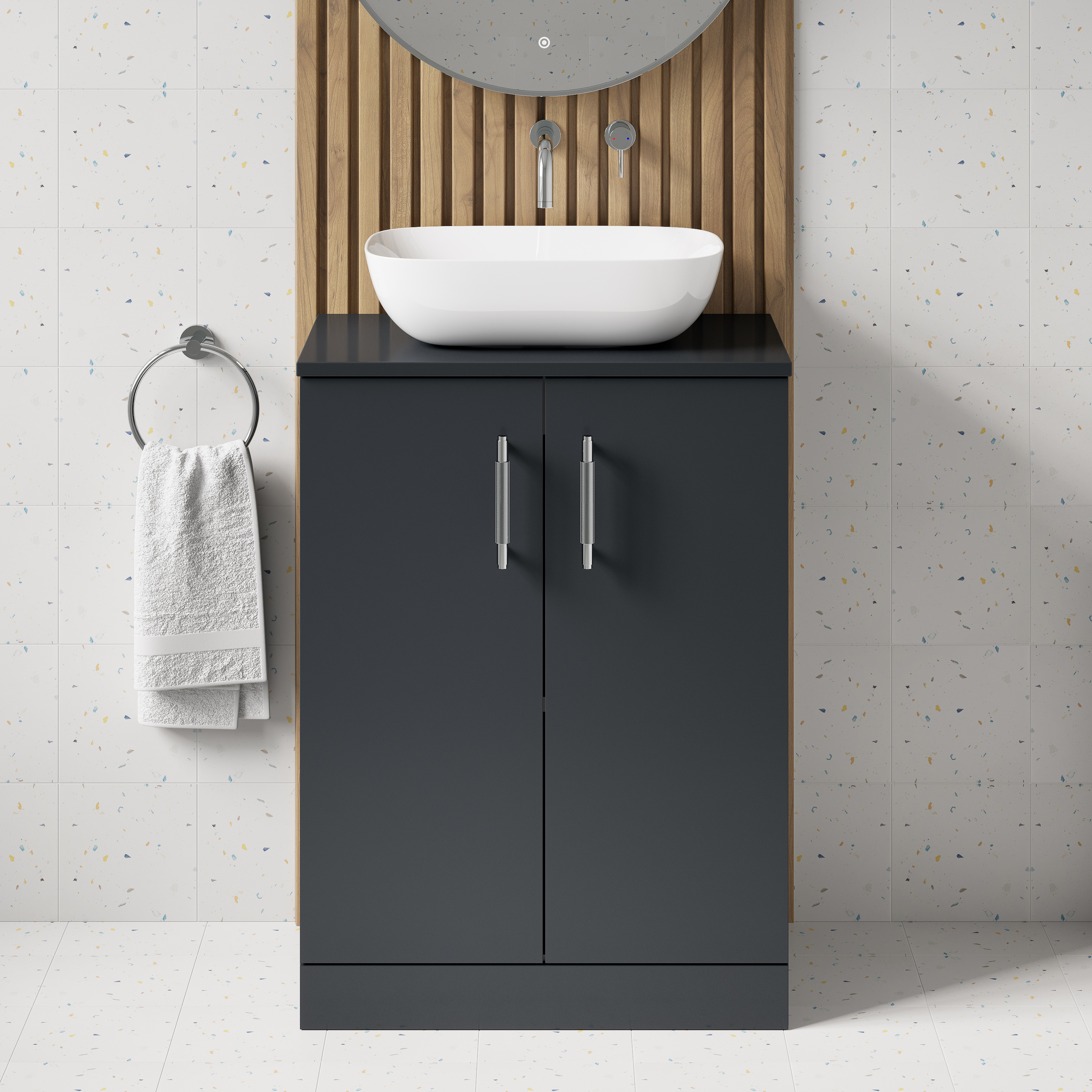 Erin 600mm Floorstanding 2 Door Vanity Unit & Countertop